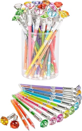 Miniatura 1 de Zugar Land Bolígrafo de gel de tinta multicolor con forma de diamante de 7 pulgadas (paquete de 24) para escribir, dibujar, notas