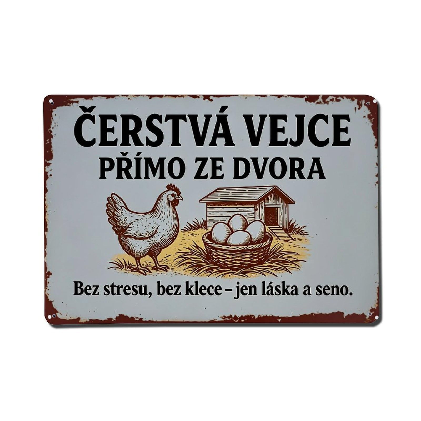 Nestemfo Vintage Fresh Eggs Direct From Farm Tin Sign Metal Sign, Living Room,Bar, Home, Bedroom Wall Decor,Retro Metal Poster 8X12 Inches