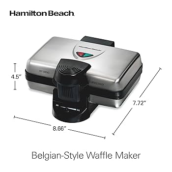 Hamilton Beach ダブルベルギーワッフルメーカー Hamilton Beach 1300 W Double Waffle Black Rotating Belgian