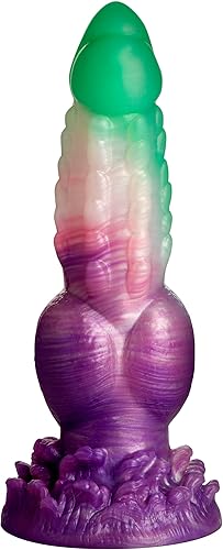 CREATURE COCKS Aqua Phoenix - Consolador de silicona para hombres, mujeres y parejas. Firme y flexible, base de succión fuerte, consolador de