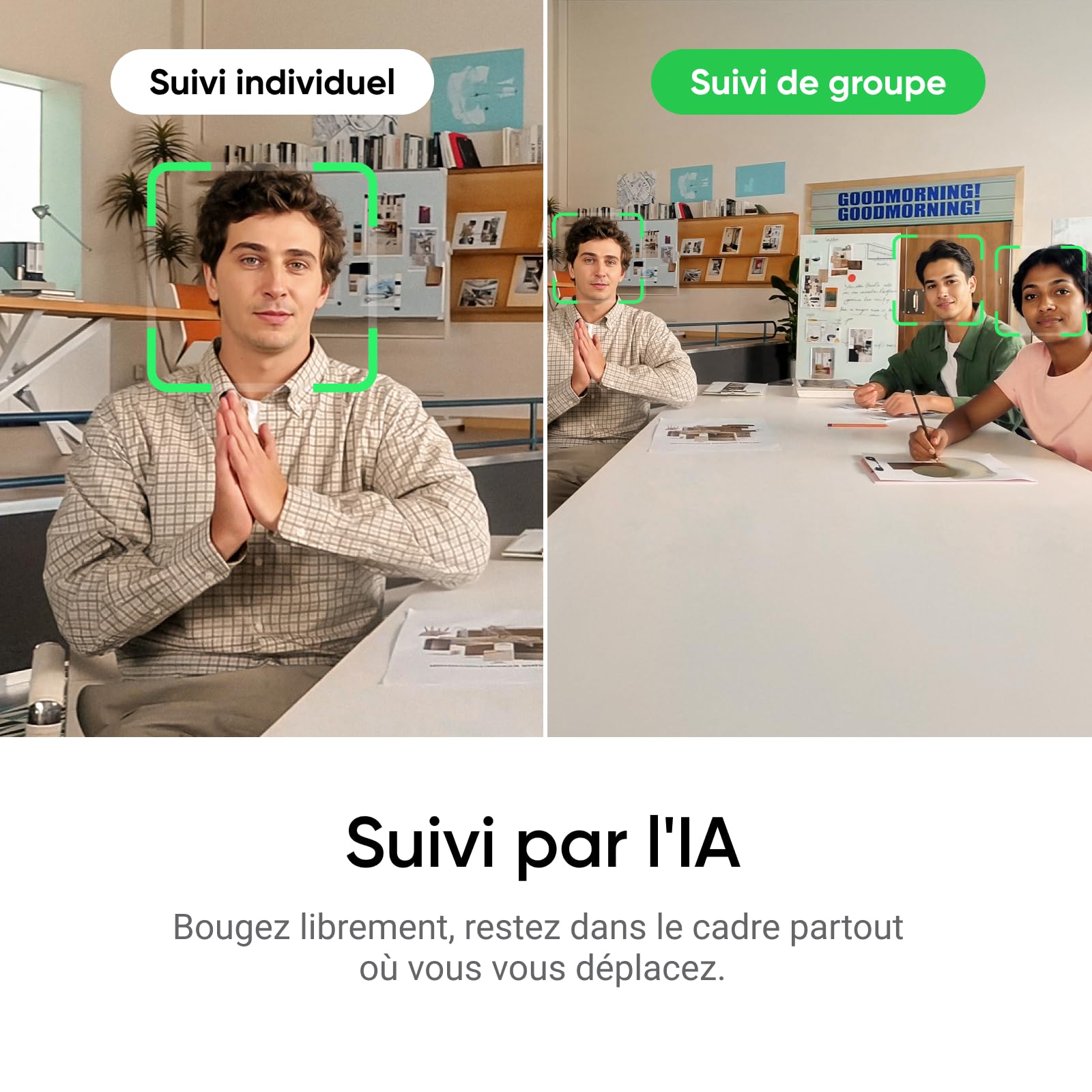 Insta360 Link 2 Noir Webcam 4K Caméra PC Mac Suivi IA HDR Micro Réduction Bruit Contrôle Gestuel Streaming Réunions Télétravail