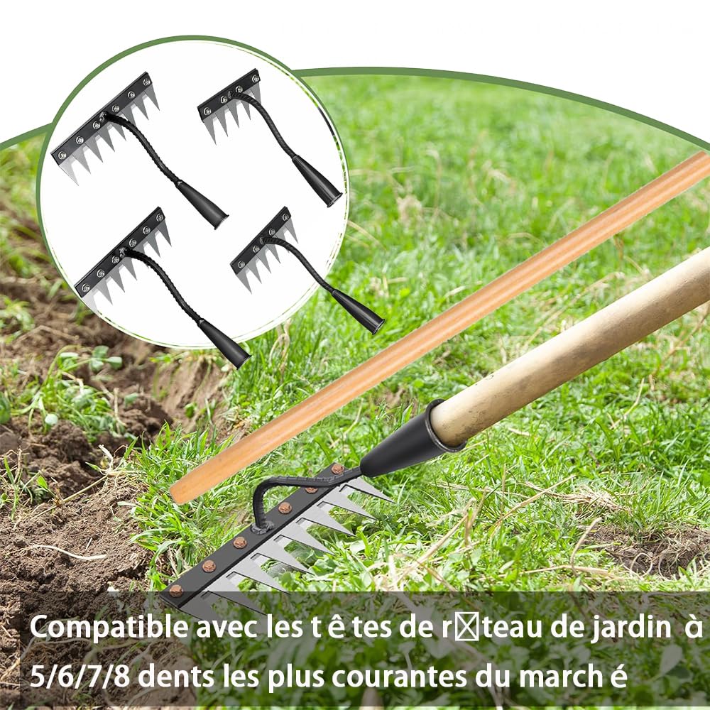 Manche pour Rateau De Désherbage 80-120 Cm, Adapté Aux Râteaux De Désherbage à 5/6/7/8 Dents (120**3.2cm)