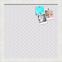 Vista 48 de PinPix Tablero de anuncios de corcho de 12 x 12 pulgadas. Este tablero decorativo enmarcado viene con diseño de círculos B W y un marco blanco