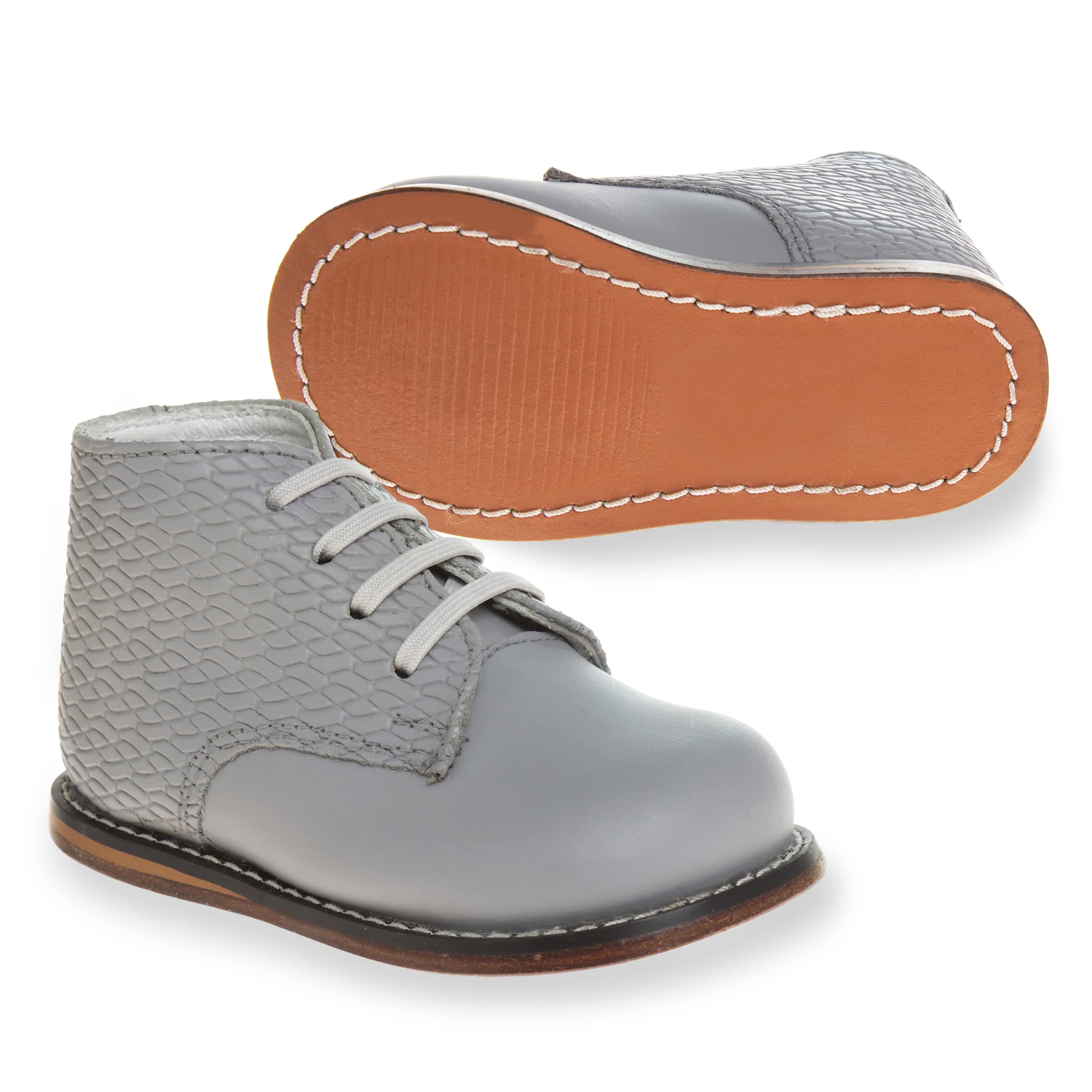 Josmo Baby Walker Leather Dress Shoe (2 M US, Grey Woven)