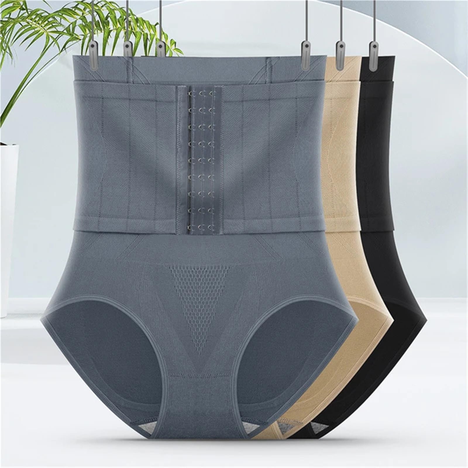 Bodysuit Shapewear Vita Trainer Corsetto Shapewear Riducente Body Shaper Guaina Pancia Modellante Cinghia Dimagrante Biancheria Intima Cintura Butt Lifter Slip für Snellente(Gray,M)