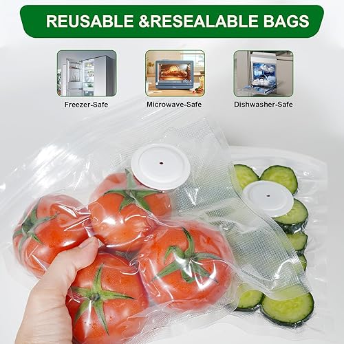 Miniatura 3 de Potente sellador al vacío de mano para alimentos, ahorrador de alimentos portátil con bolsas al vacío (máquina selladora al vacío + 30 bolsas de