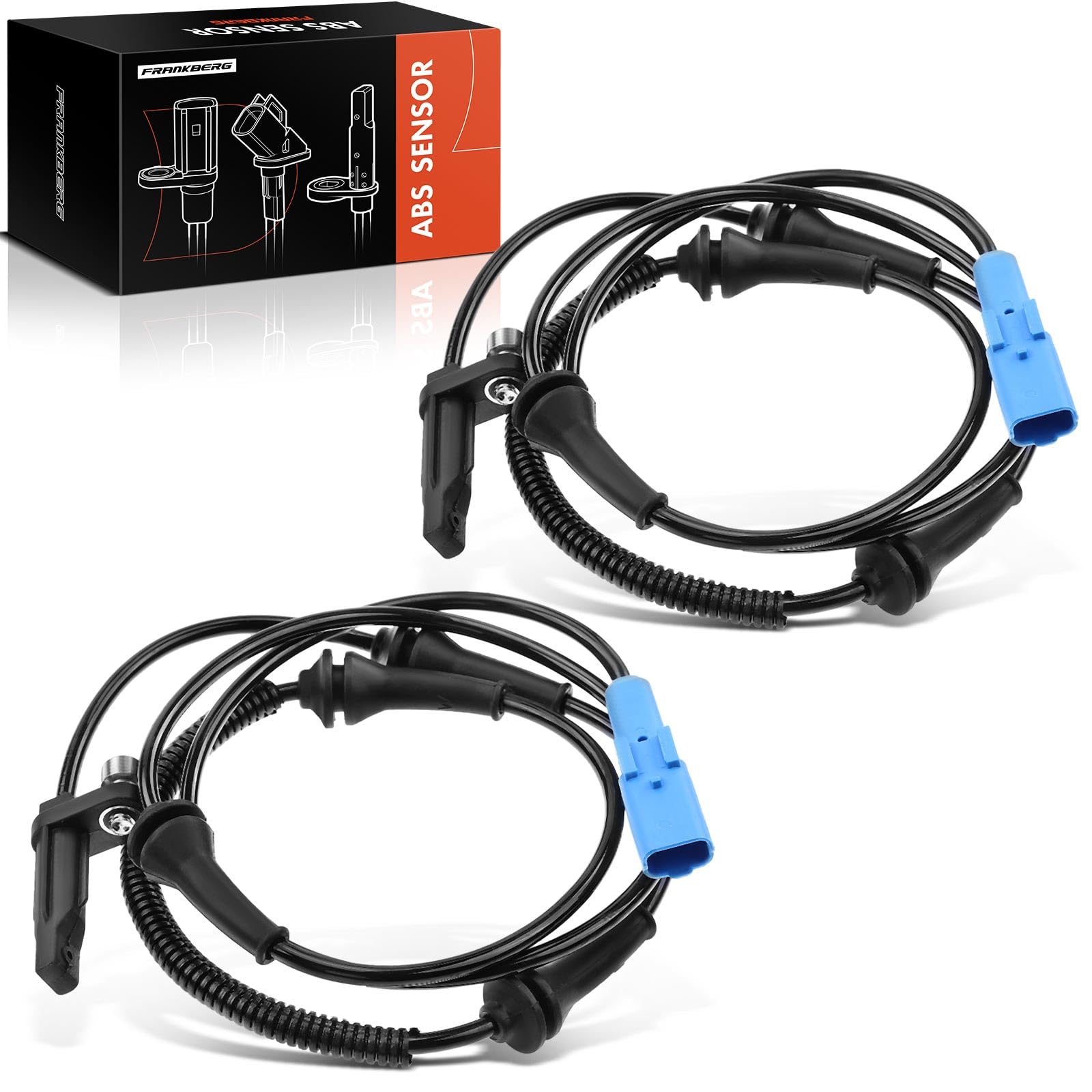 Frankberg 2x Sensori Velocità Ruota Sensore ABS 2-Poli Compatibile con C5 III Break RW 508 SW I 8E 407 SW 6D 6E 407 6D C5 III RD Replace# 9670055080