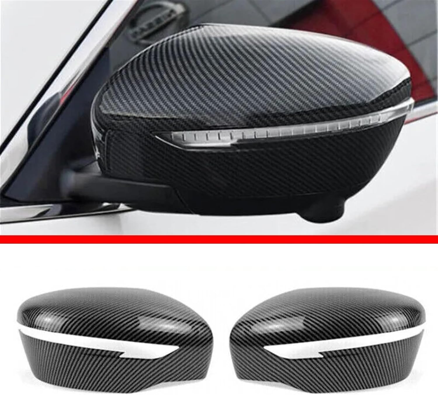 Kiyah Compatible For Qashqai X-Trail Murano Rogue Pathfinder 2015-2019 Rearview Side Mirror Cover Wing Cap Rear View Case Trim Sticker