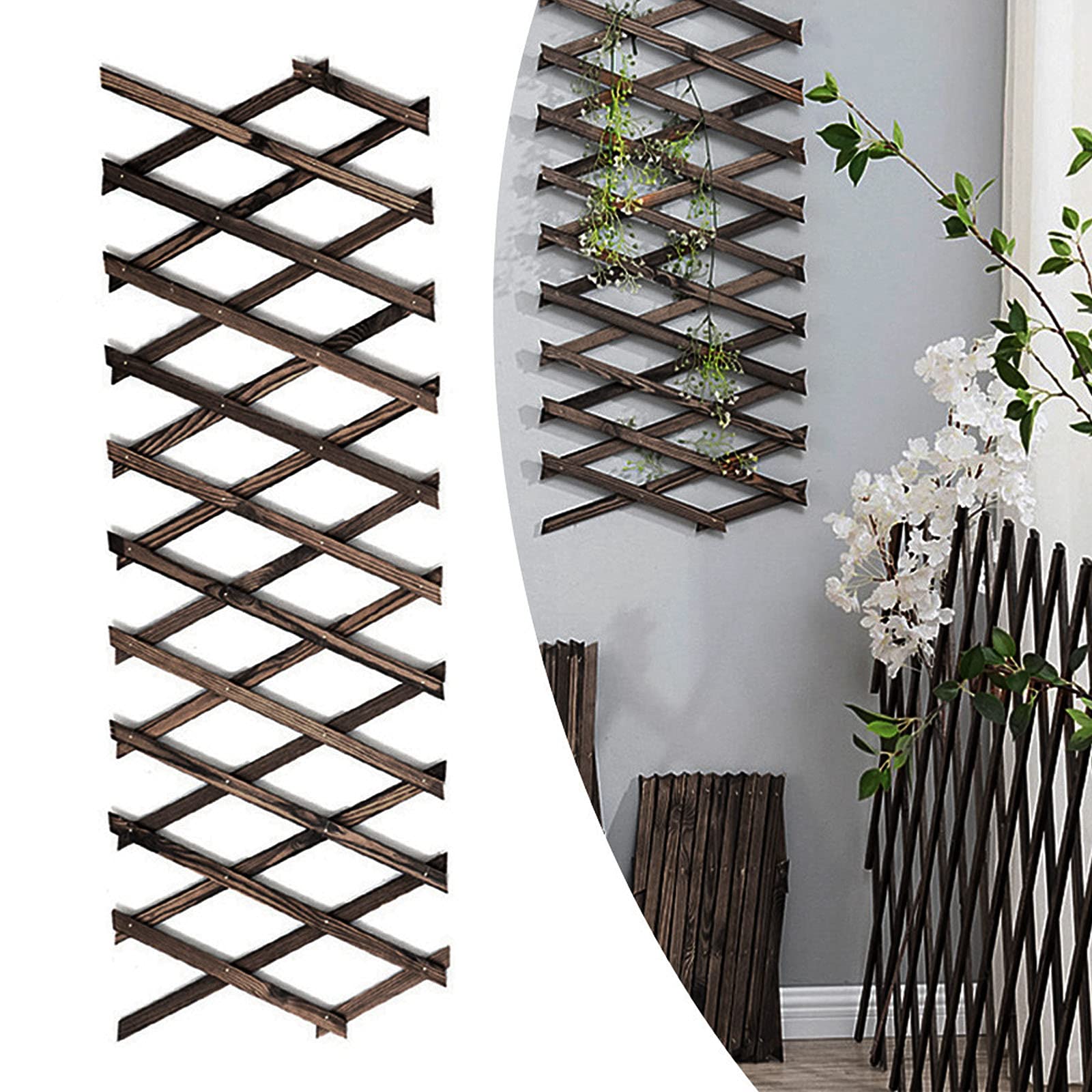 Pannelli a reticolo in legno per esterni, confezione da 4, 190,5 x 30 cm, espandibili, per recinzioni da giardino, per piante rampicanti, rampicanti, edera, rosa, patio, camera decorativa