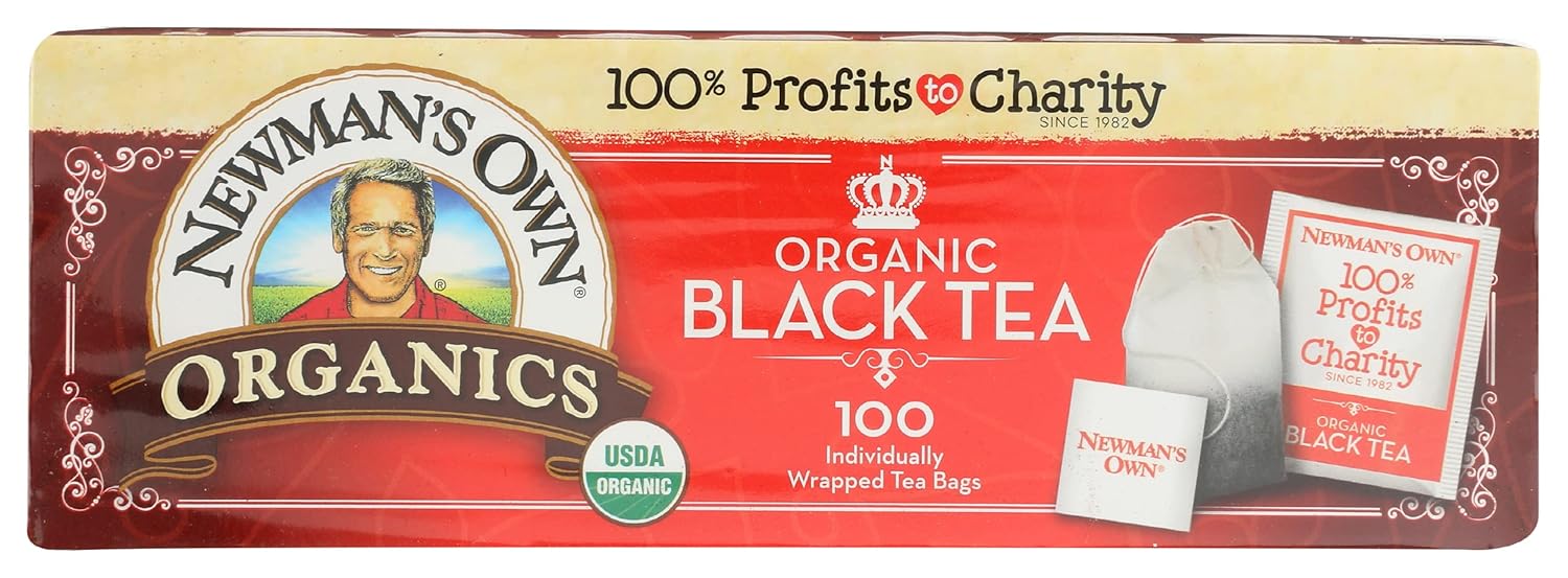 Newman's Own Organic Black Tea - 100 Bags,7.1 OZ. (Pack Of 2) : Grocery & Gourmet Food