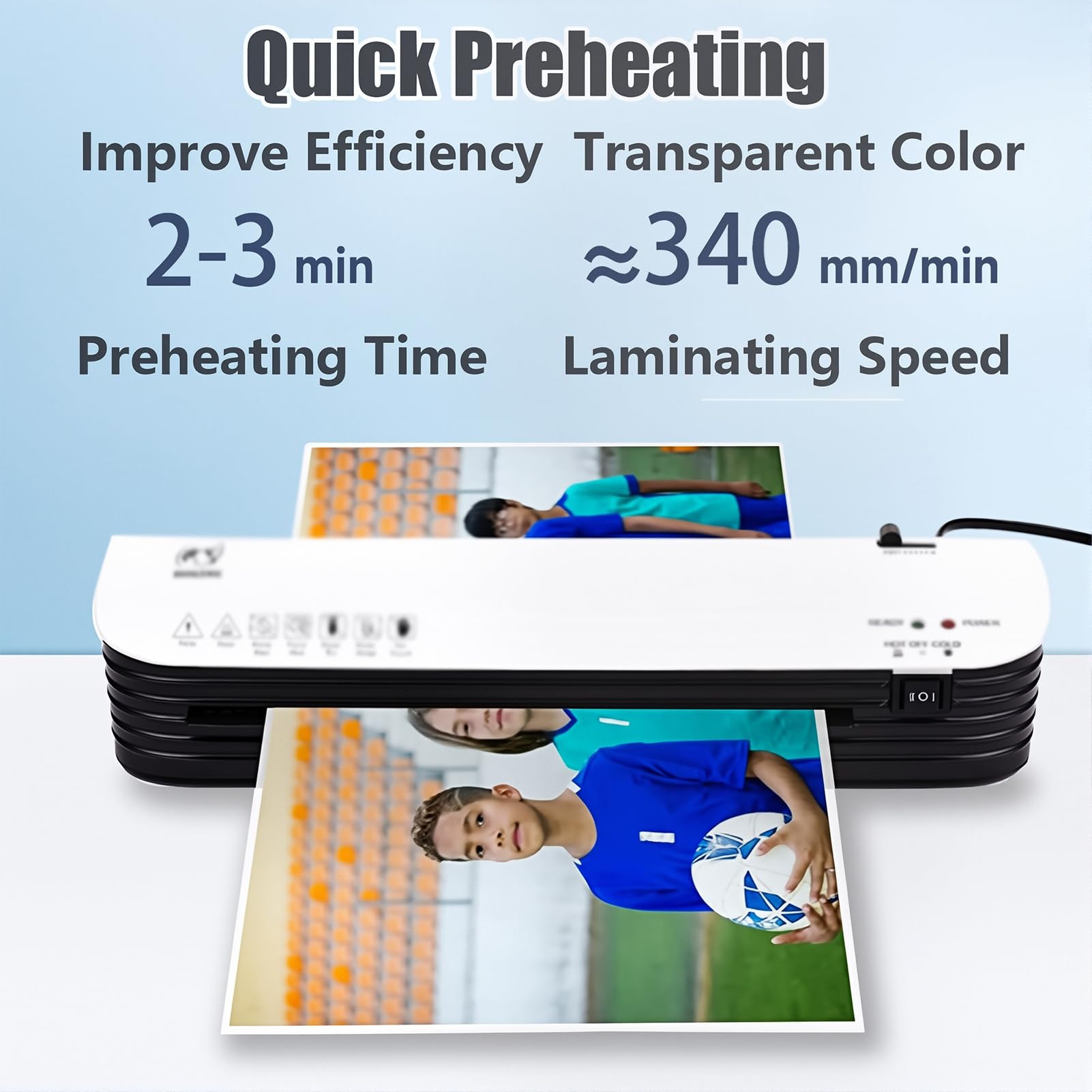 Plastificatrice A4, Plastificatrice Portatile a Caldo/Freddo con 115 Pouches per Plastificazione, Controllo Intelligente della Temperatura, Preriscaldamento Rapido in 3 Minuti, Plastificatrice