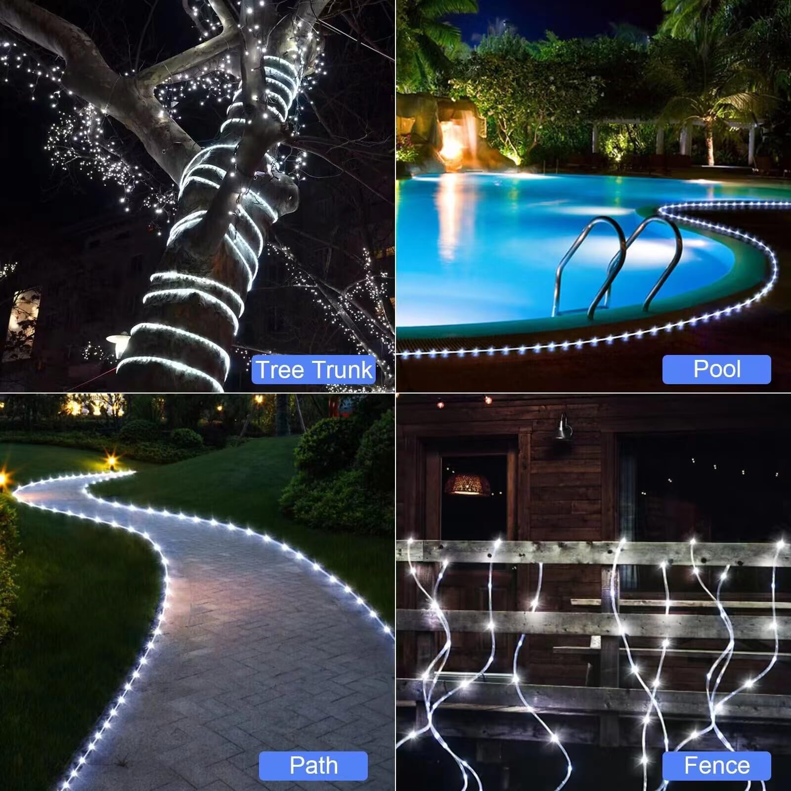WIND STAR Solar-Lichterkette, 200 LEDs, 200 LEDs, für den Außenbereich, mit Fernbedienung, 8 Modi, Timer, dimmbar, IP67 wasserdicht, für Hof, Terrasse, Garten, Baum, Pool, Weg