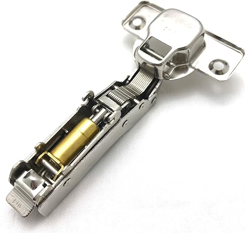 Miniatura 5 de Paquete de 10 bisagras de gabinete de cierre suave para gabinetes sin marco, placa de bisagra extraíble de acero inoxidable para cocina y baño