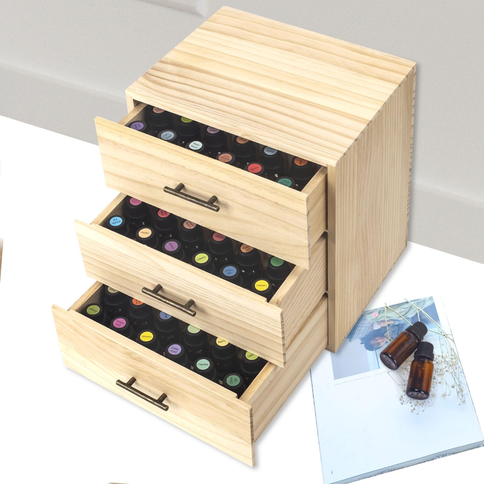 Aufbewahrungsbox für ätherische Öle aus Holz Ätherische Öle Display