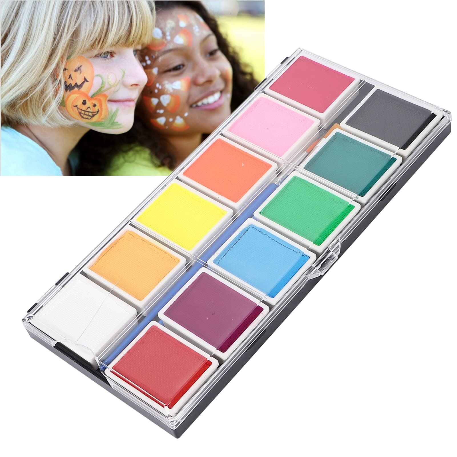 Kit de pintura facial Grado cosmético 12 colores Secado rápido Fácil limpieza Pintura DIY 120 g 4.2 oz Material de pasta Pintura de la piel para fiesta de Halloween