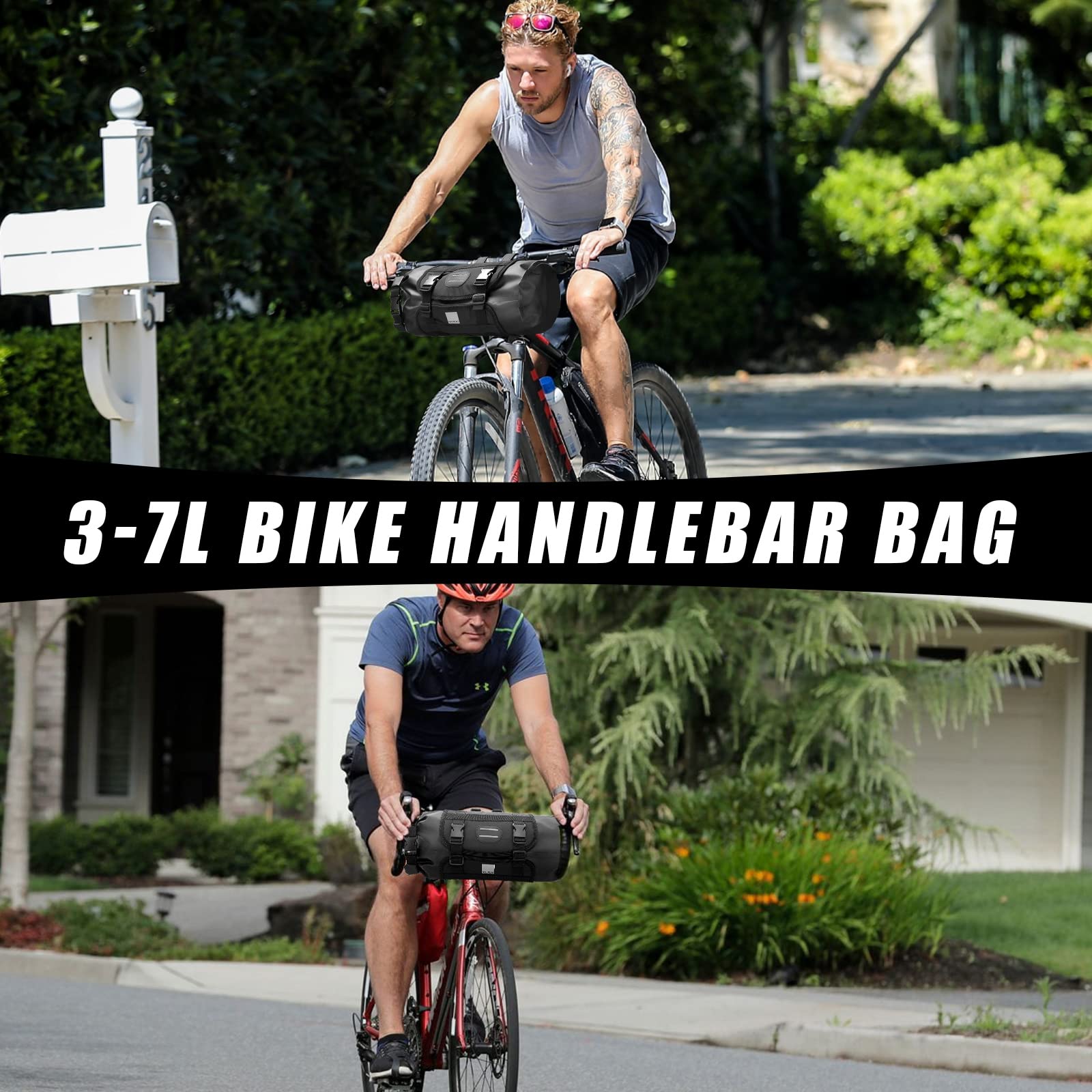 Borsa Per Manubrio Bici 3L-7L Impermeabile | Regolabile Con Chiusura A Roll | Per MTB E Strada - Foto 10