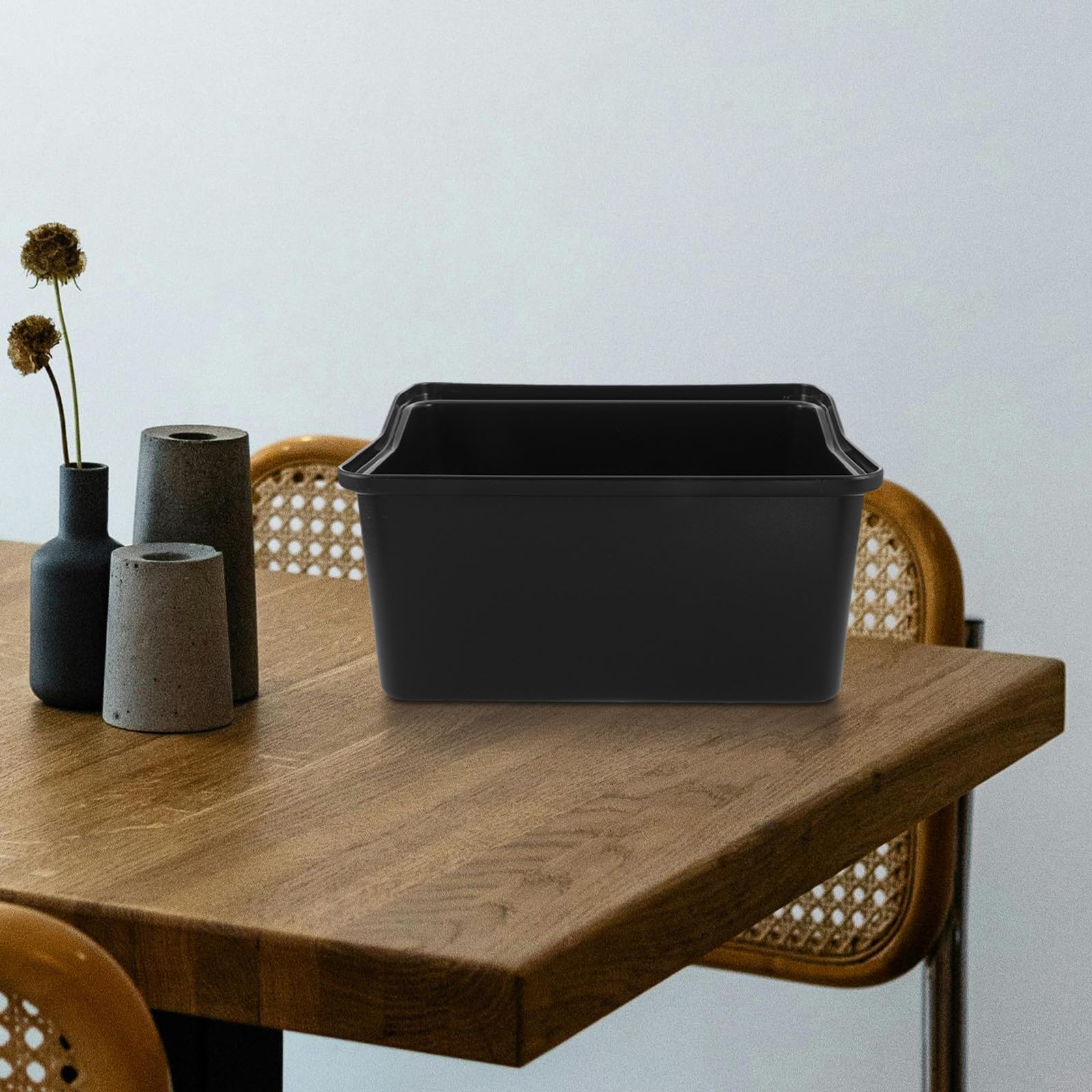 Poubelle de Nettoyage Portable Noire en Plastique pour Chariot Utilitaire | 12, 97 X 9, 04 Pouces, Support de Seau Suspendu, Organisation des Fournitures en Milieu Professionnel