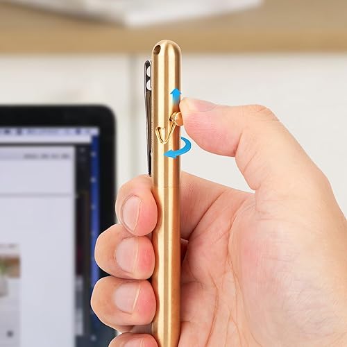 Miniatura 6 de SMOOTHERPRO Bolígrafo de acción de latón macizo compatible con Parker con clip de bolsillo de acero inoxidable para Tremor Parkinson Arthritic GIft