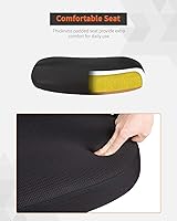 Vista 5 de Silla de oficina en casa, silla ergonómica de escritorio con respaldo medio, silla de computadora de malla, soporte lumbar, cómoda, ejecutiva