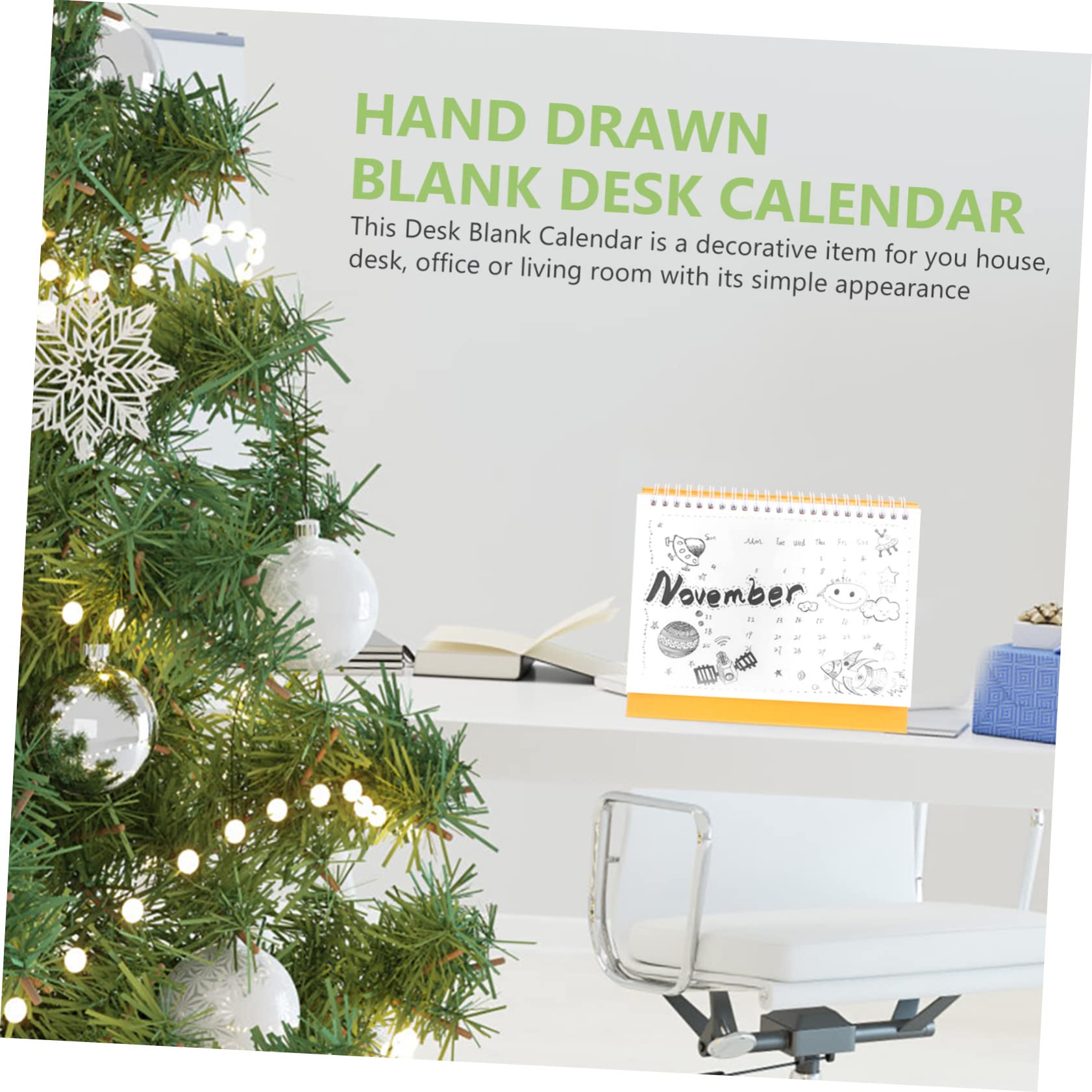 TEHAUX 4sätze Stehender Tischkalender Für Handgezeichnete Dekorative Kalender Mit Leeren Seiten Für Kreative Gestaltung Und Persönliche Notizen Stabiler Kalenderhalter