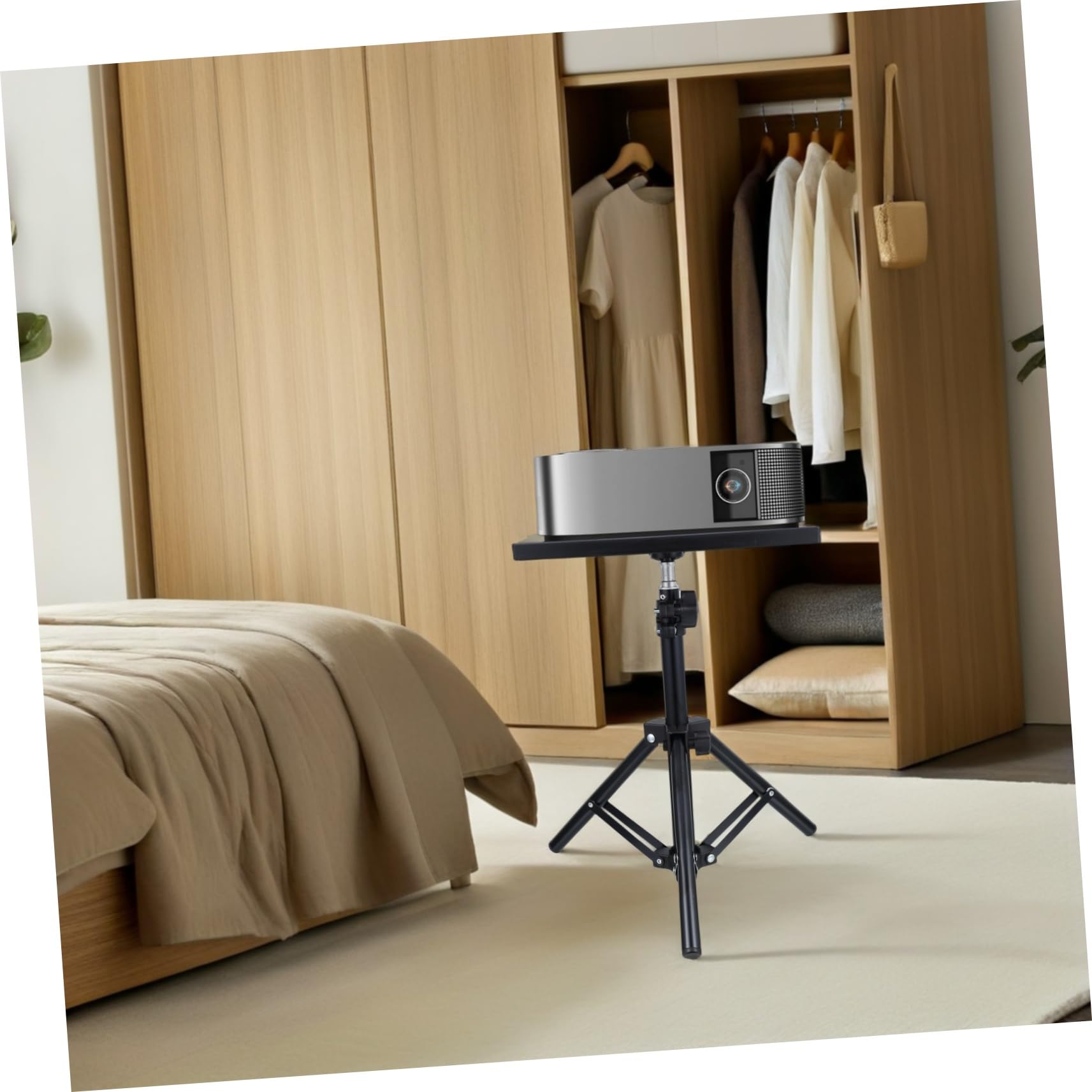 Soporte Para Proyector Trípode Ajustable Con Bandeja Antideslizante Altura Regulable Para Suelo Escritorio Y Cama Instalación Sin Herramientas
