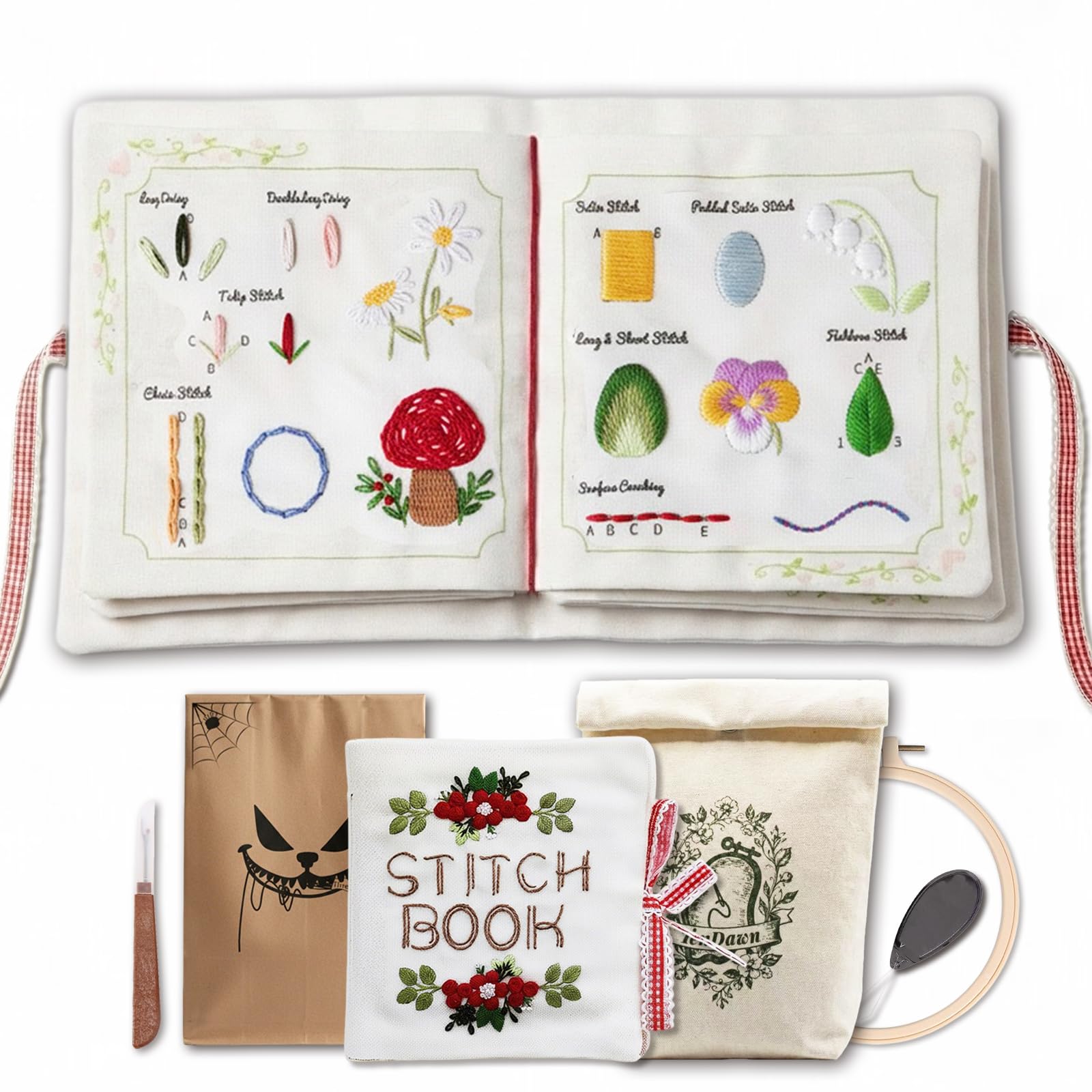 TenDawn Embroidery Stitch Book Kit