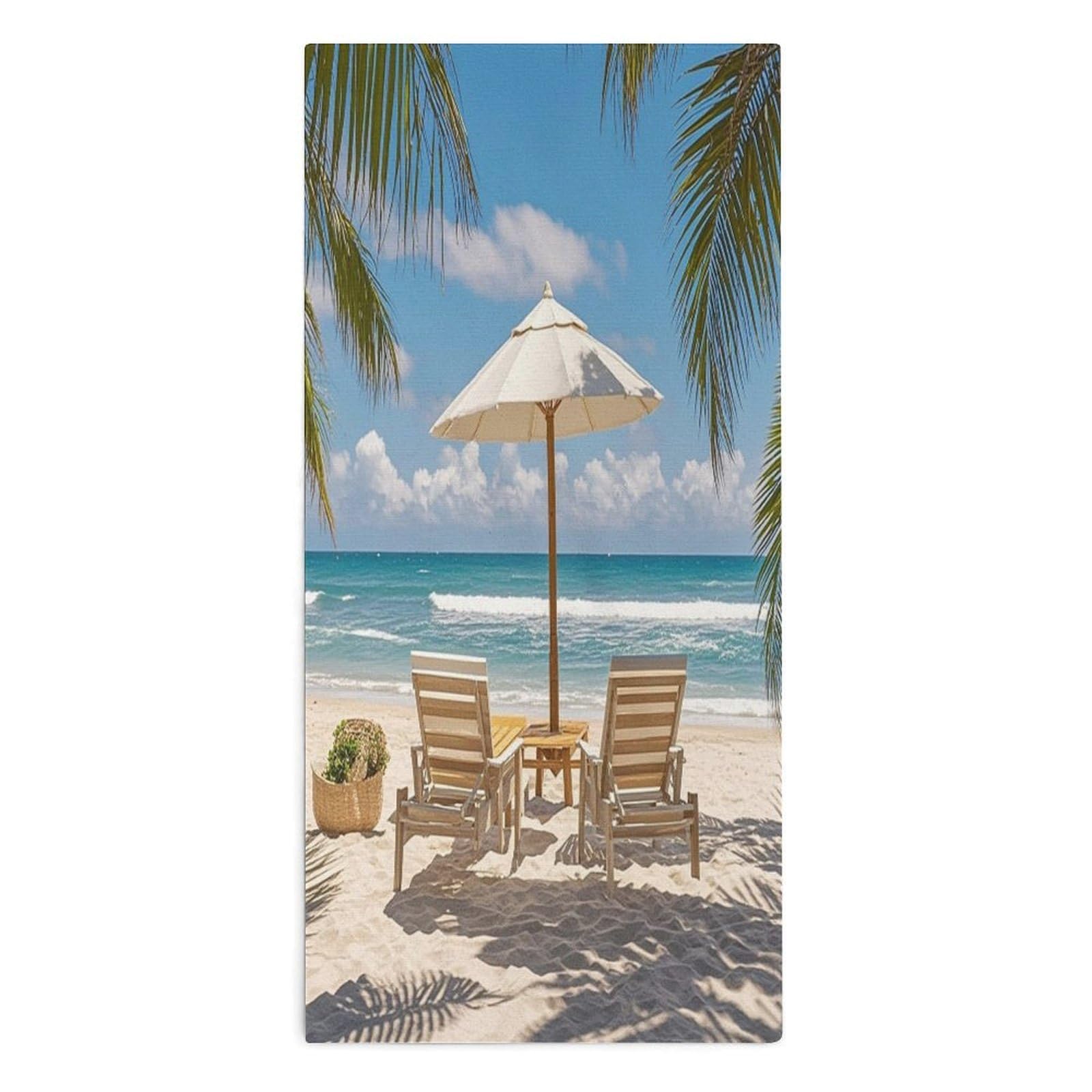 VstaDank Ocean Beach Theme Towel Quick Dry Absorbent Towels for Beach Thin Soft Lightweight Travel Bath Towel Sand Free Super Microfiber Face Towels for Sport Bath Adults