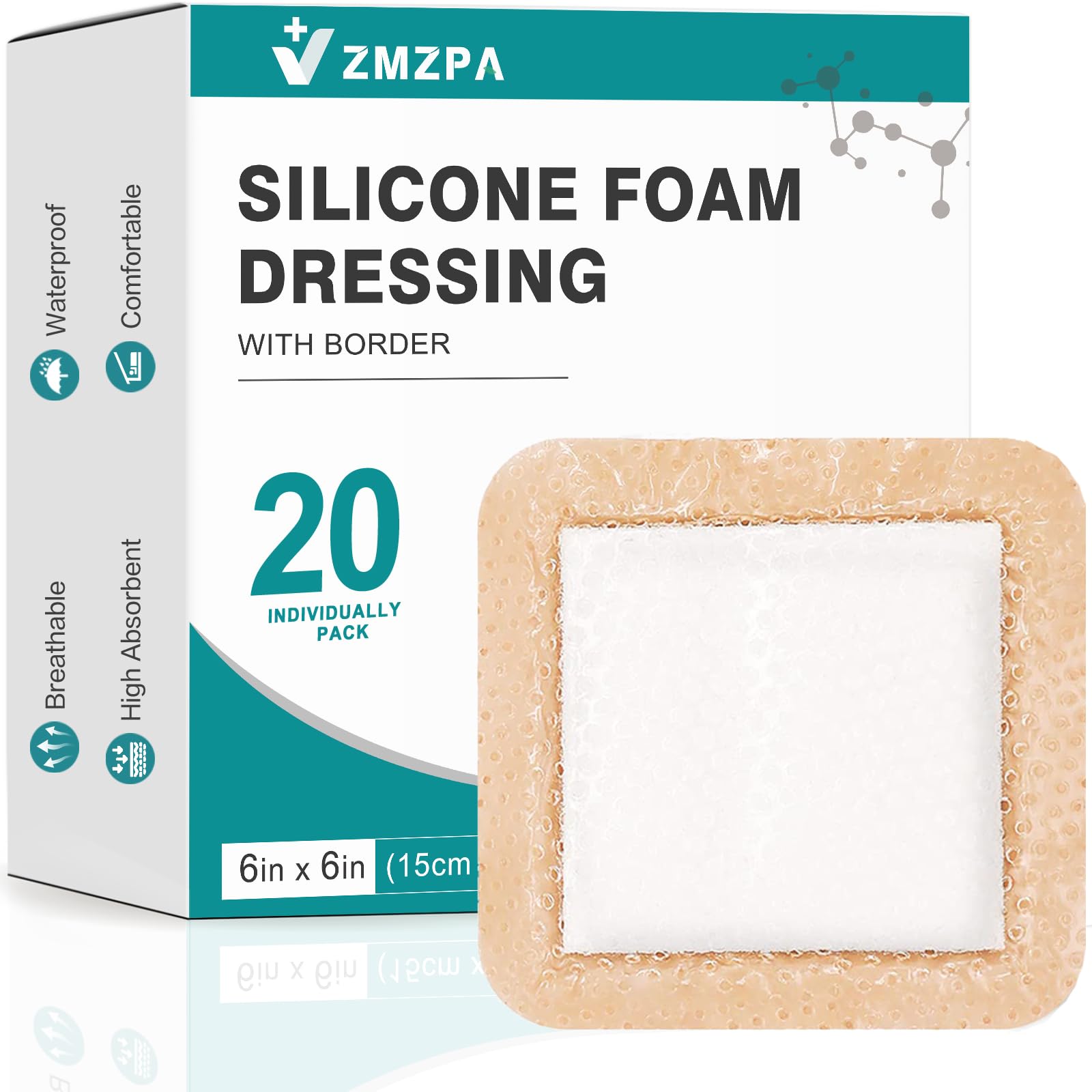 Silicone Wound Dressings - Super Absorbent & Waterproof -8 Silicone Wound Dressings - Super Absorbent & Waterproof -8