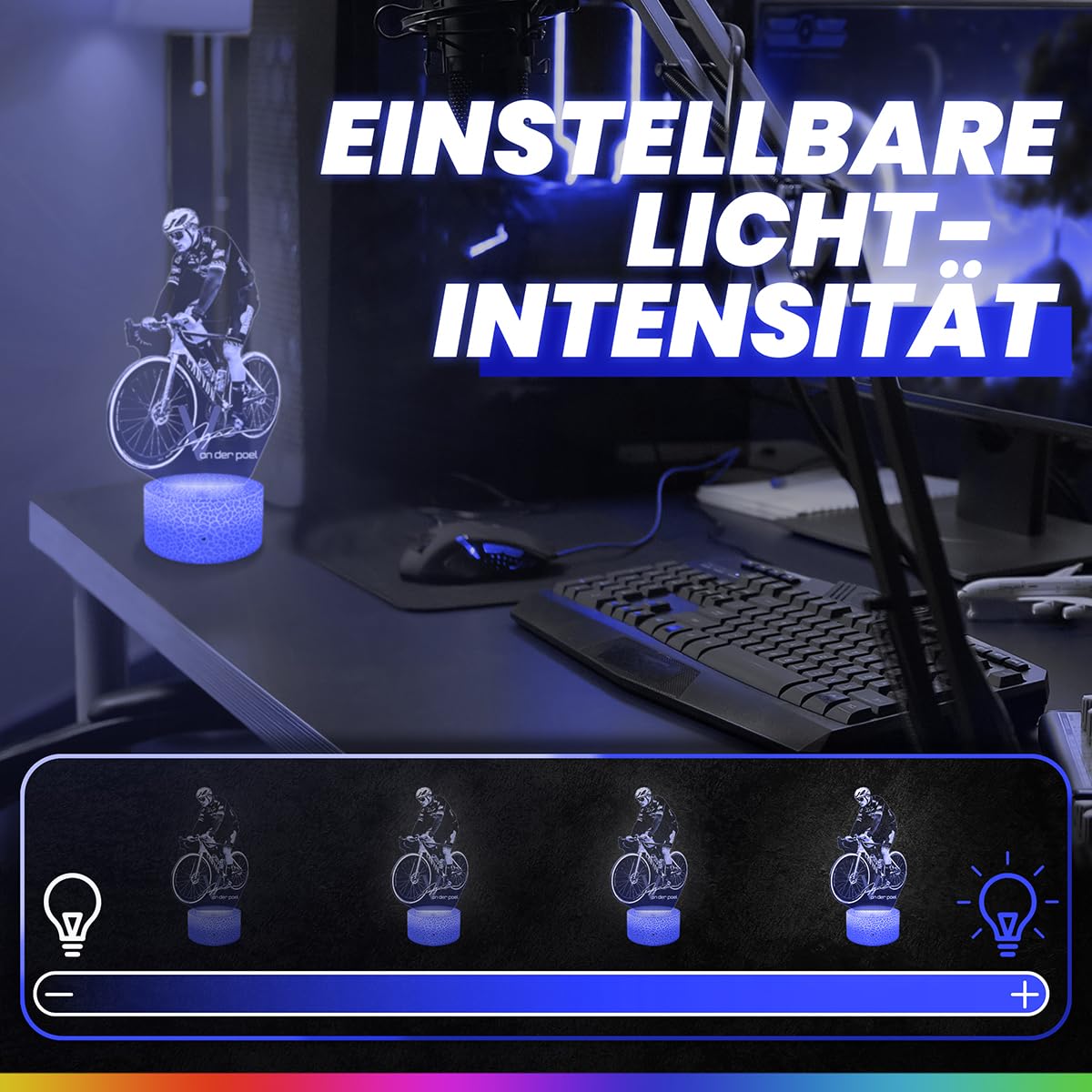 Lampephoto.fr - Mathieu Van der Poel Radsport 3D Lampe, Touch Nachtlicht, Deko Fahrrad Radfahrer, Geschenkidee Mann objekt Mathieu Van der Poel Radsport Nachtlicht Erwachsene deko Zimmer, 3D Led TOP