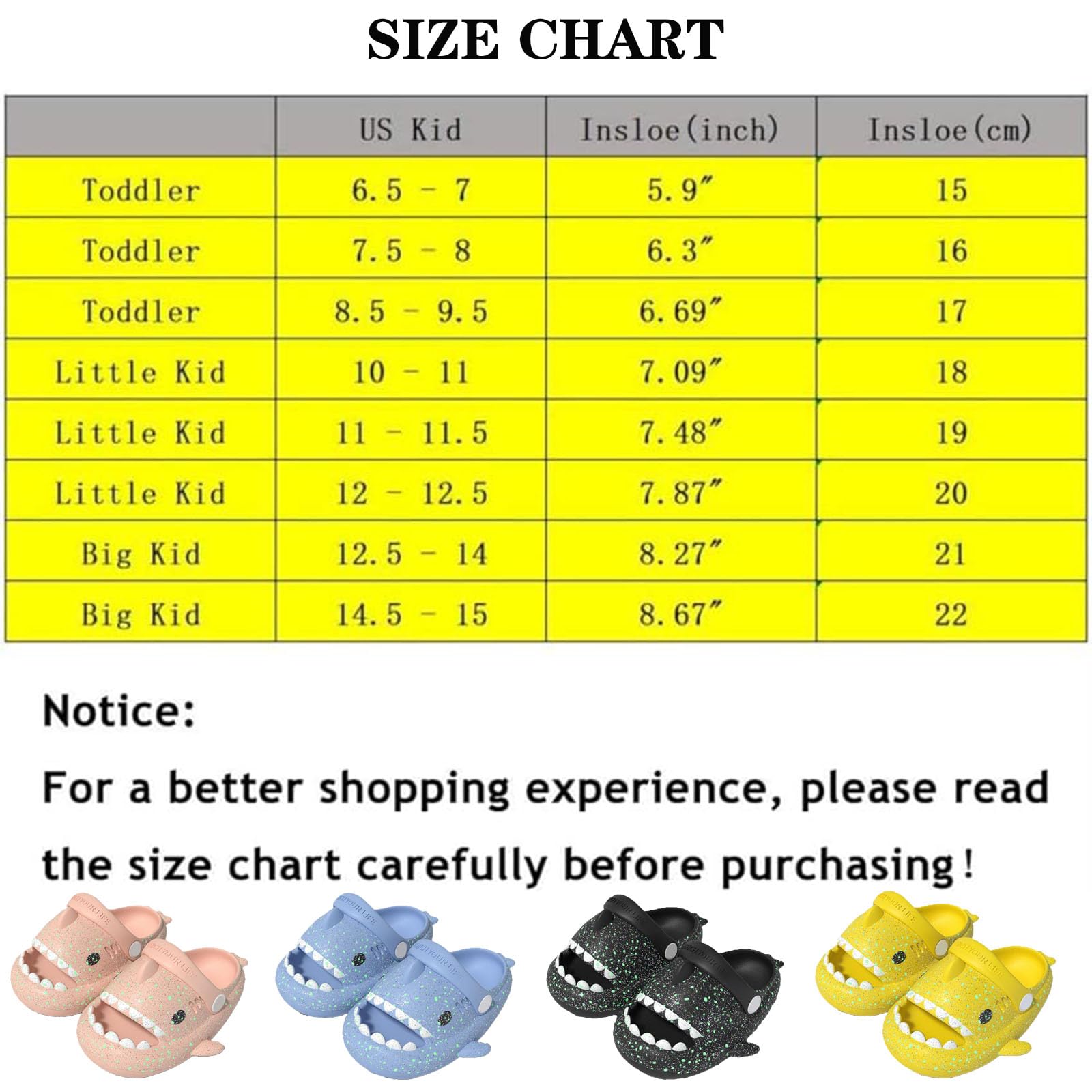 Jfxgjuv Angler Fish Slides Glow in The Dark Kids Shark Slides Glow in The Dark Luminous Shark Slippers Cloud Shark Slides with Strap Spooky Shark Slides (Black,14.5-15 Big Kid)