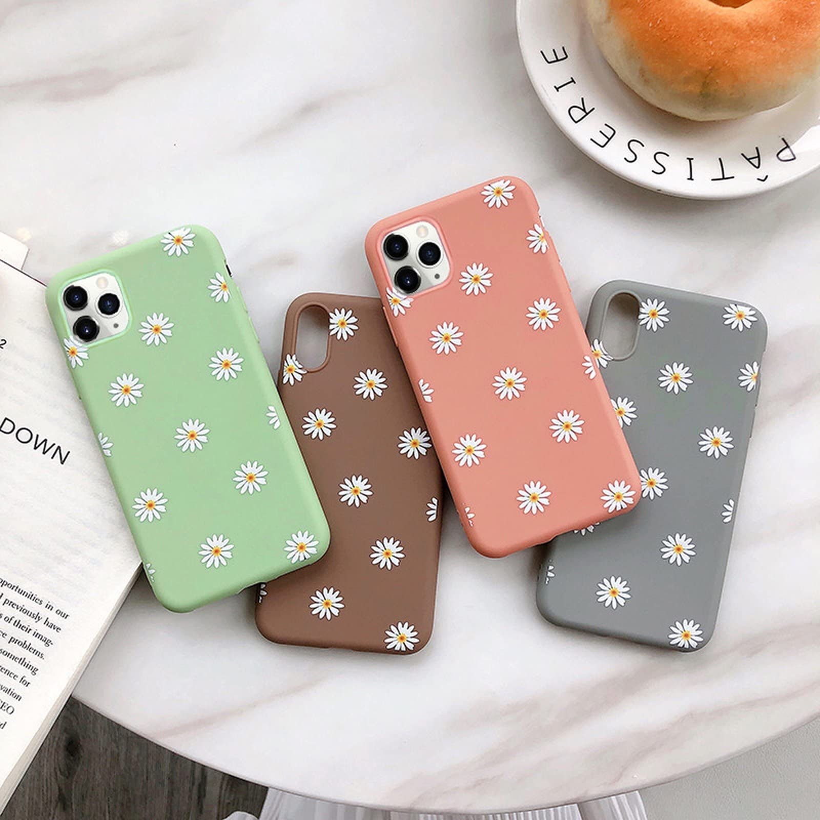 Amazon.co.jp: Cvnsla for iPhone 13ProArtフローラルデイジー