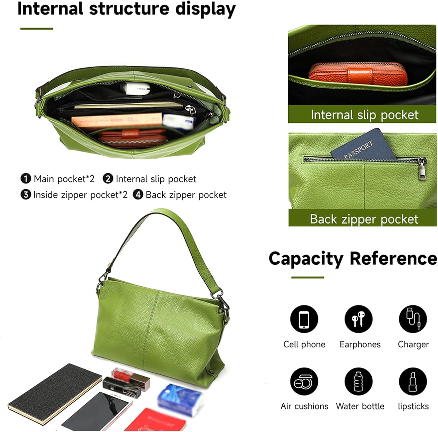 Genuine Leather Women Shoulder Bag Small Crossbody Bags Purse Mini Casual Hobo Lady Handbags and Purses Messenger Satchel - Image 4