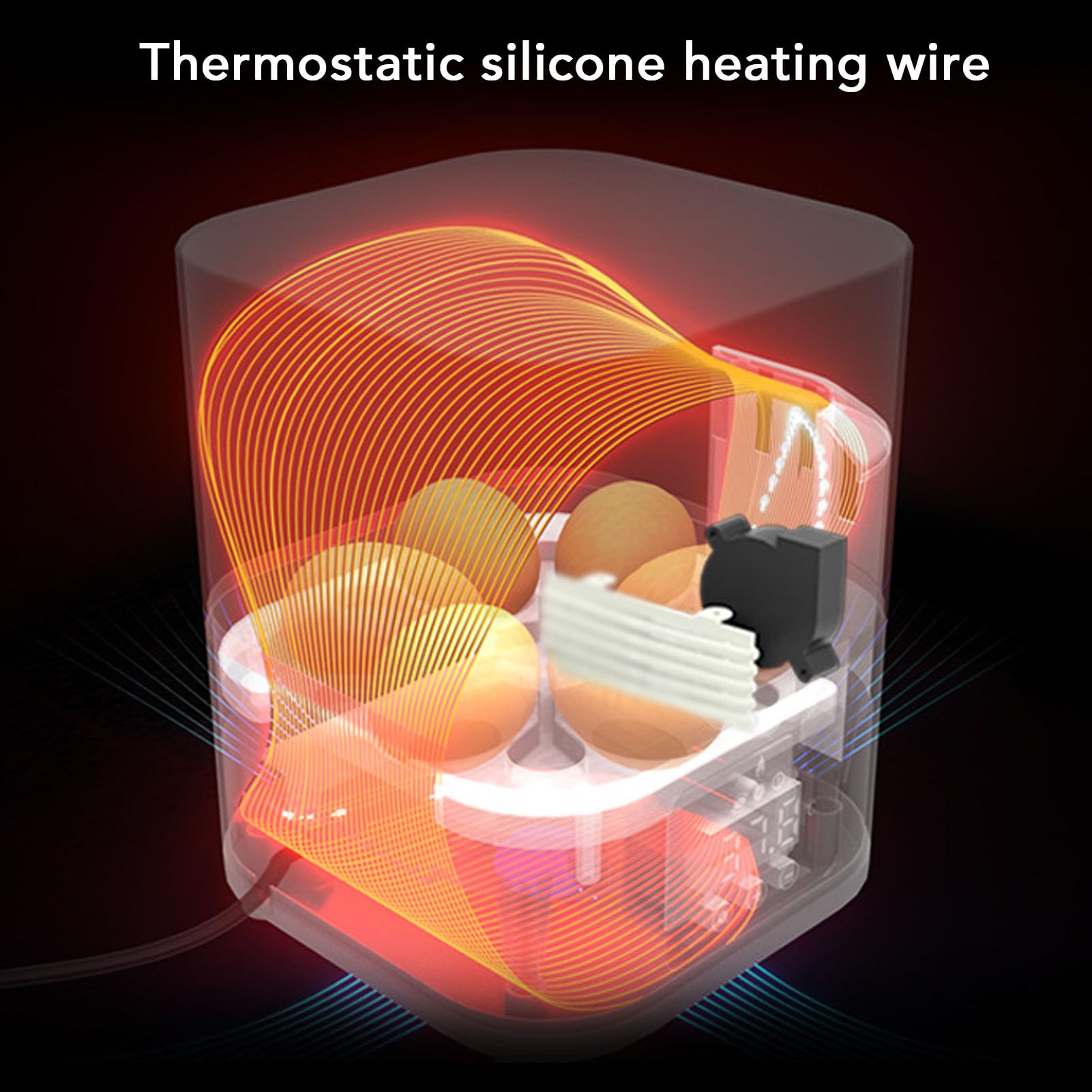 SENECESLI 6 Incubatore di Uova con Display a Temperatura, Tornatore di Uova Automatico per Cova di Polli, Finestra Trasparente a 360 Gradi, Incubatrice per Polli