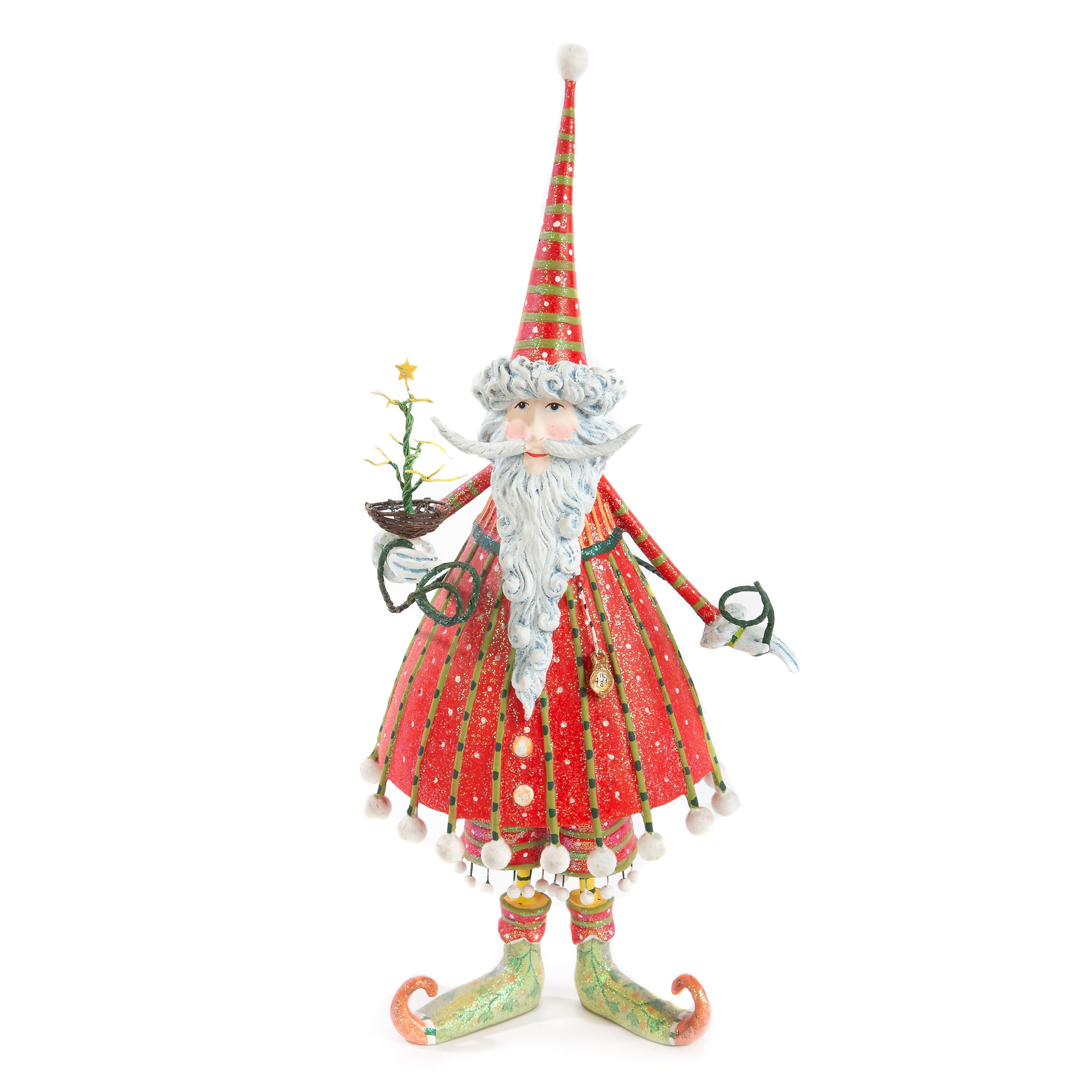 MACKENZIE-CHILDS Patience Brewster Dash Away Figurine, Christmas Home Decor, Dashing Santa