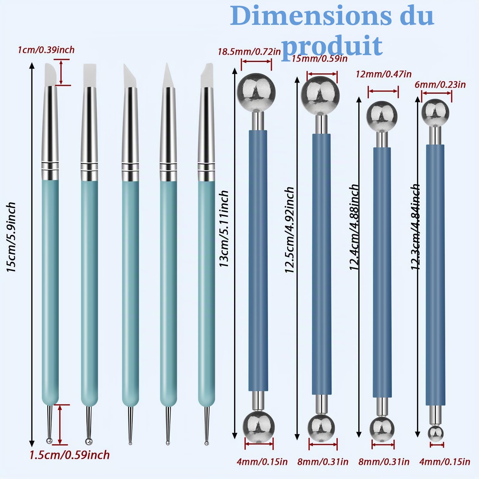 Set d'outils en Pate a Modeler 9 Pièces, Accessoire Pate a Modeler | Comprend des Ttampons Un Rouleau des Outils de Sculpture pour Entraîner la Préhension de L'enfant Stimule la Créativité Set d'outils en Pate a Modeler 9 Pièces, Accessoire Pate a Modeler | Comprend des Ttampons Un Rouleau des Outils de Sculpture pour Entraîner la Préhension de L'enfant Stimule la Créativité