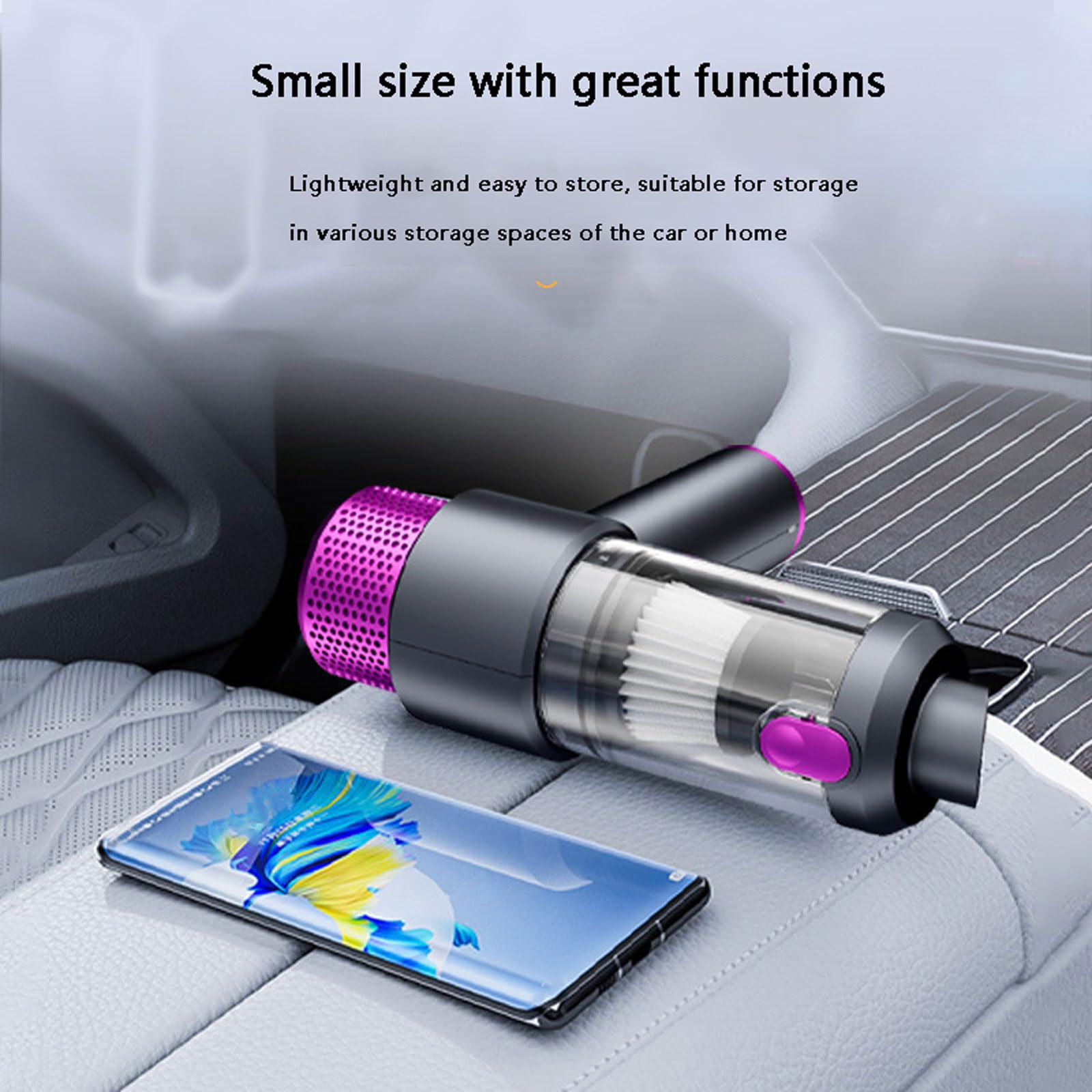 Aspirapolvere a mano, mini aspirapolvere ricaricabile tramite USB, aspiratore e soffiatore leggero per auto, casa e animali da compagnia(Ball Motor [Black Silver])