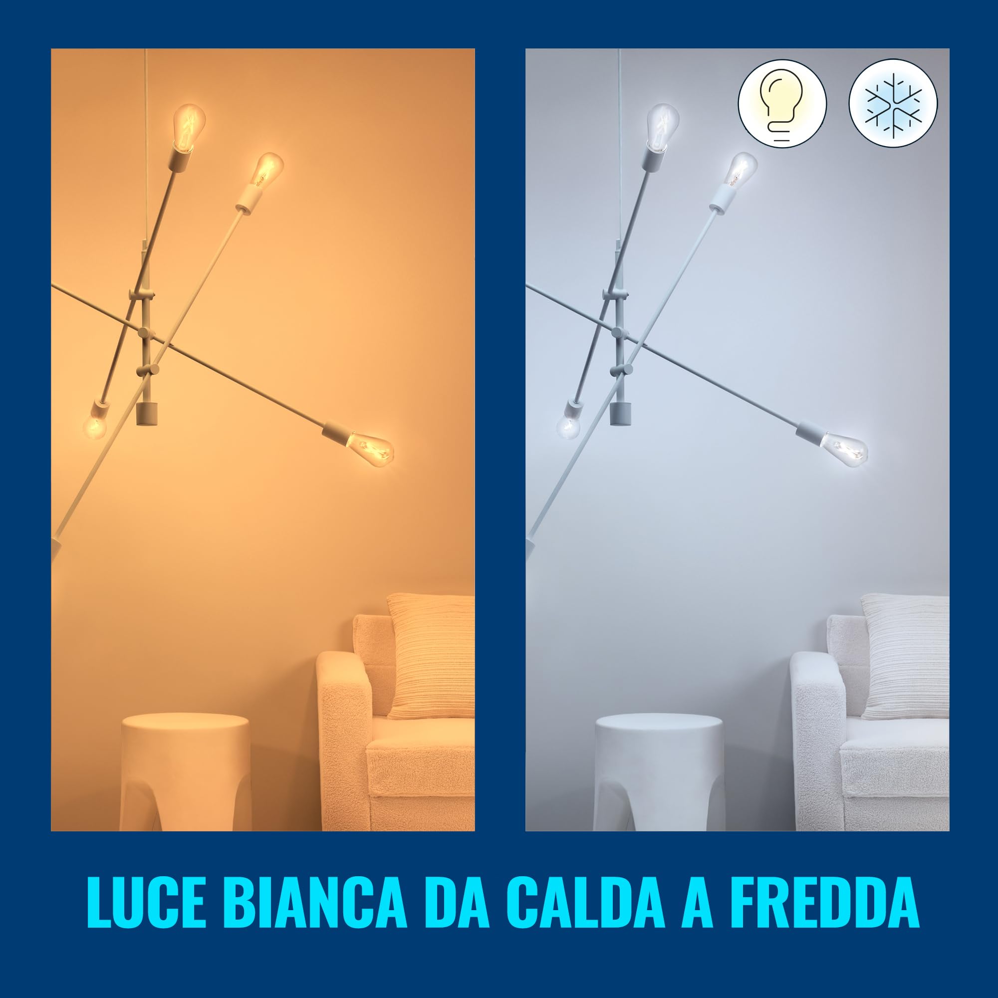 WiZ Lampadina Smart WiFi, Luce Bianca da Calda a Fredda Dimmerabile, Filament Ambrata, E27, 2 PezziI, 6.5W, Tecnologia SpaceSense, Controllo Vocale (Alexa, Apple HomeKit, Google Home)