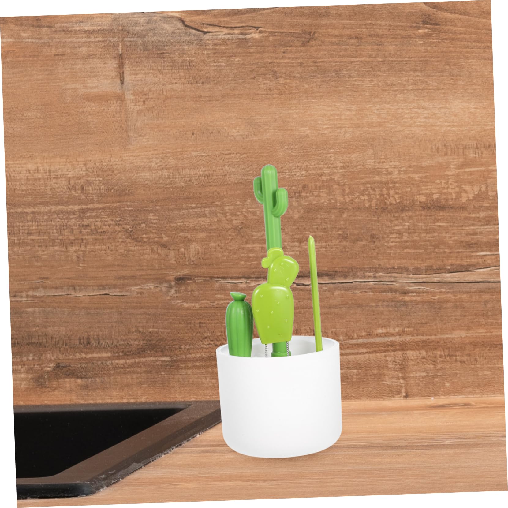 3 Set spazzola per bottiglie di cactus pennello per scanalature sospese pennello per coperchio Set di spazzole per spazi stretti detersivo detergente quotidiano per coperchi Didiseaon