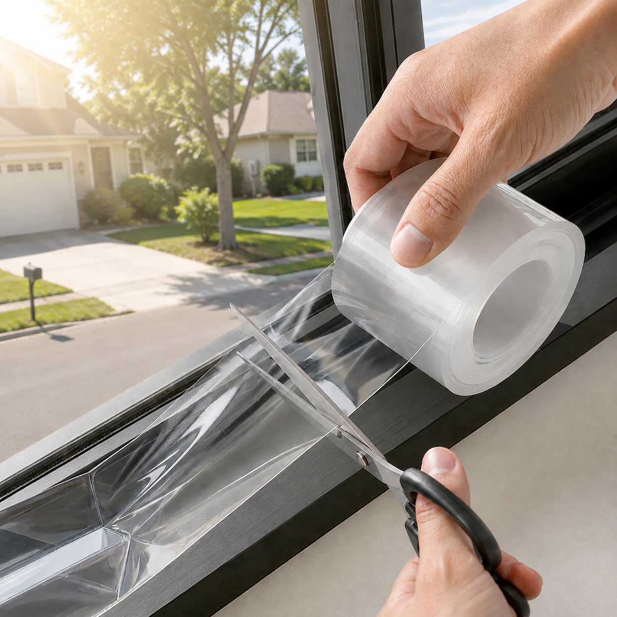 Transparent Window Weather Sealing Tape 2 Inch x 33 FT Weather Stripping Residue-Free Clear Window Insulation Tape for Doors Windows (2 in x 33 Ft)-image-37