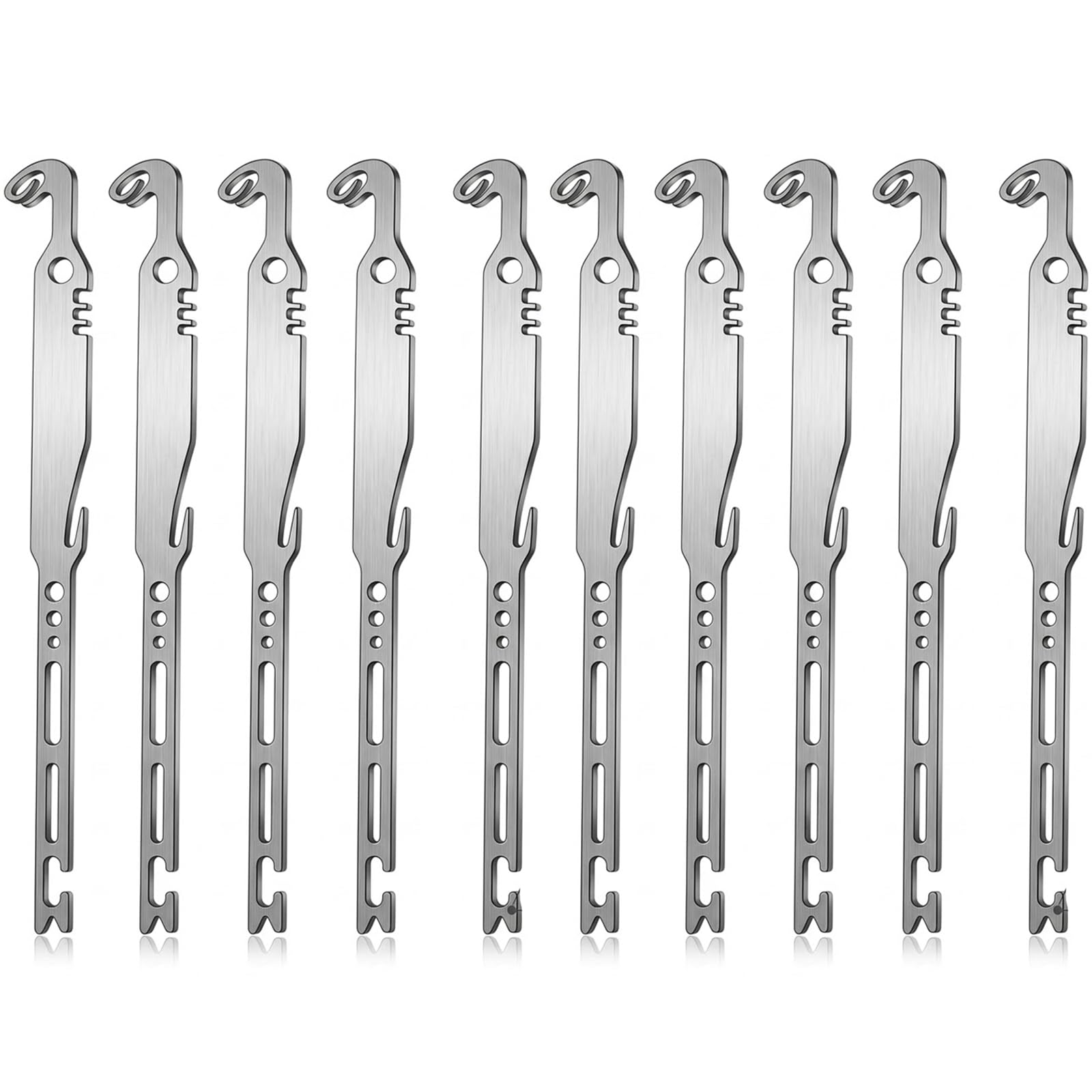 5-Pack 6-in-1 Stainless Steel Fishing Multi Tool Hook Remover & Knot Tyer (10 pc)