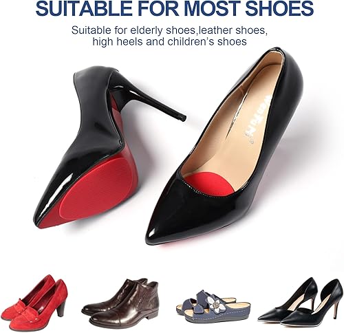 Miniatura 8 de CZBYXA12 Protectores de suela de zapatos para tacones altos, almohadillas antideslizantes de agarre autoadhesivas de silicona antideslizante para