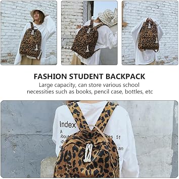 Fashion Leopard Print Backpack with Large Capacity for Students Wide Shoulder Straps, Comfortable Wearing, Suitable for School and Outdoor Use for School and Outdoor Use