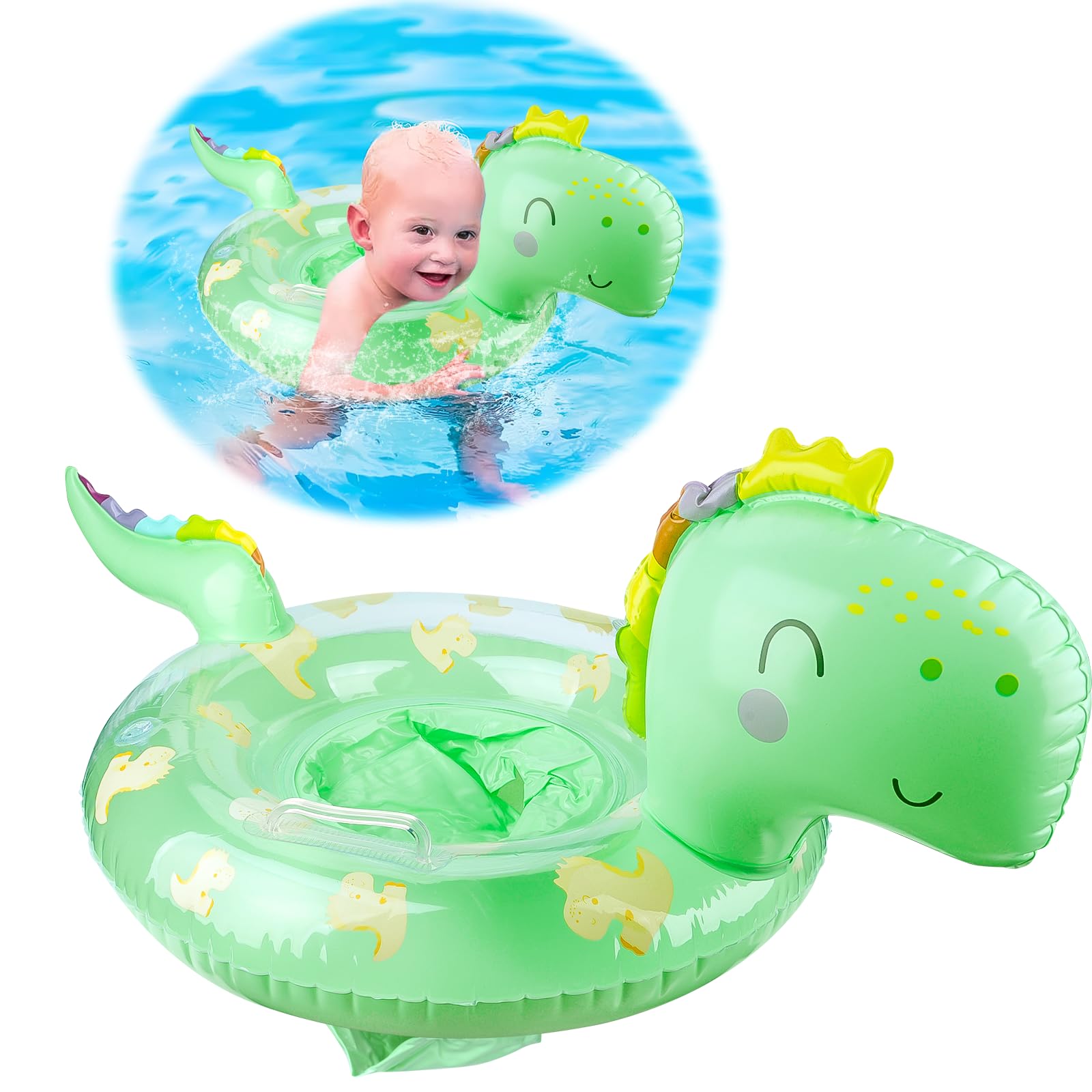 Baby Swimming Float, Baby Swimming Ring Pool Float, Toddler Inflatable Swim Floats with Safety Seat and Handle