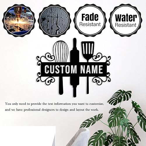 Miniatura 7 de Letrero de nombre de cocina personalizado, decoración de pared de metal, letrero de metal personalizado para cocina, decoración de pared de cocina,