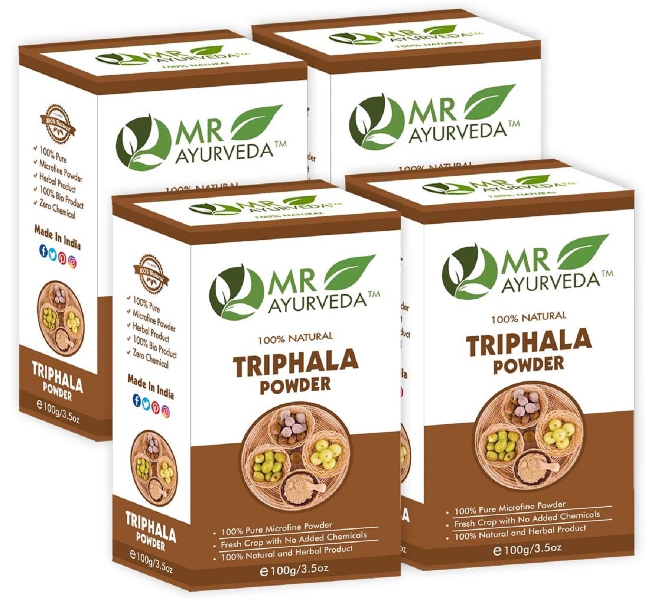 MR Ayurveda Triphala Powder | Triphala Powder for Hair | Triphala Powder Organic | Triphala Powder for Face | Triphala Powder for Skin | No added Chemicals - Set of 4 (400 Grams) (B0C396SXXC) Amazon Price History, Amazon Price Tracker