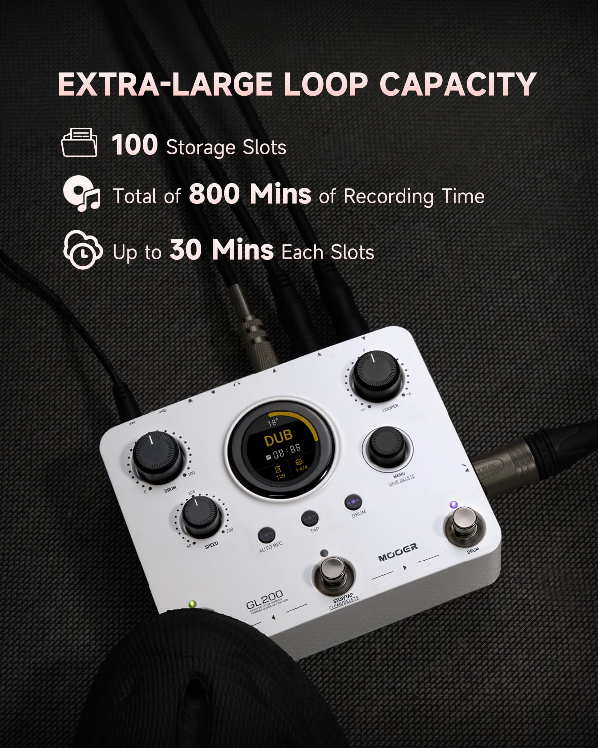 Amazon.com: MOOER GL200 Looper Pedal Drum Machine, Drum Looper
