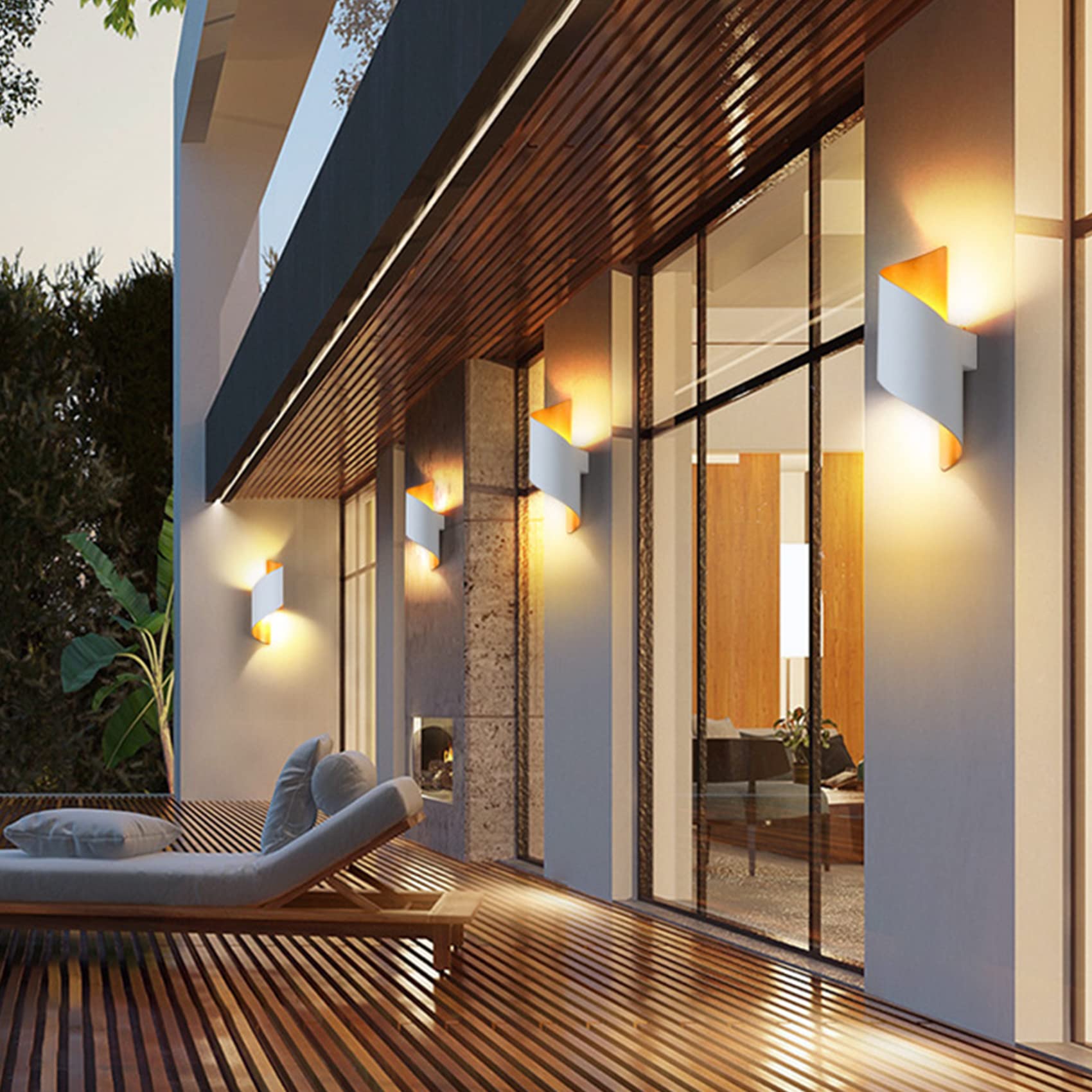 Applique da Parete LED Su e Giù IP65 per Interno ed Esterno, Bianco | Lampada da Esterno Alluminio 10W Impermeabile, per Soggiorno Camera da Letto Bagno Corridoio Scala Portico Terrazza Giardino