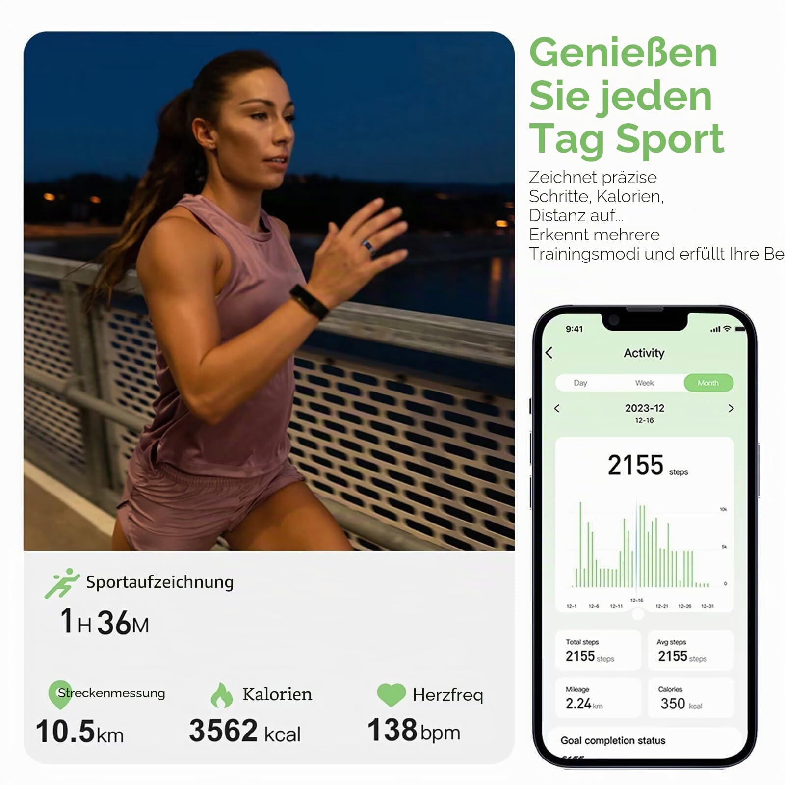 Smart Ring Fitness Tracker Smartringe für Herren Damen Smart Ring Android Smartring Fitnessring Schlaftracker Gesundheitsring Herren Schrittzähler Fitnesstracker Pulsmesser Sport Rosegold Schwarz