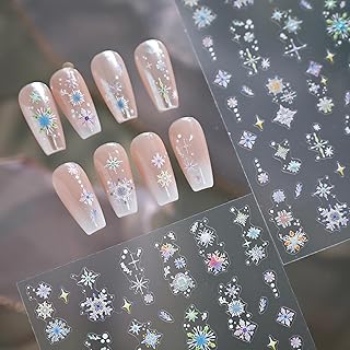 5D Star Embossed Nail Stickers for Nail Art, Plastic Adhesive Material, DIY Nails Decals for Women and Girls 1Sheet