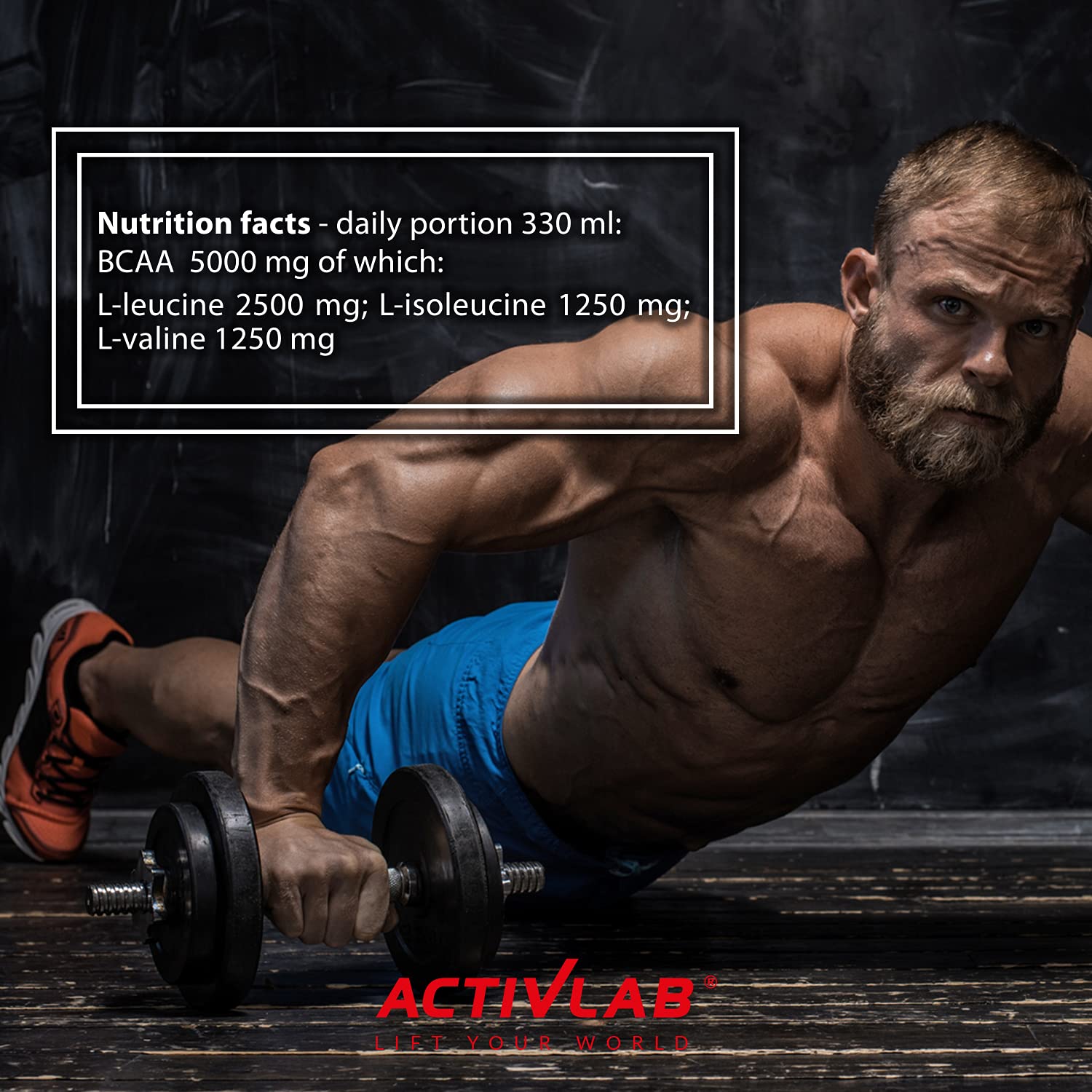 Activlab Getränk mit Aminosäuren - 5000 mg BCAA pro Dose - Aminosäuregetränk - Zuckerfrei - Körperregeneration - 24 x 330 ml Orange Xtra Drink